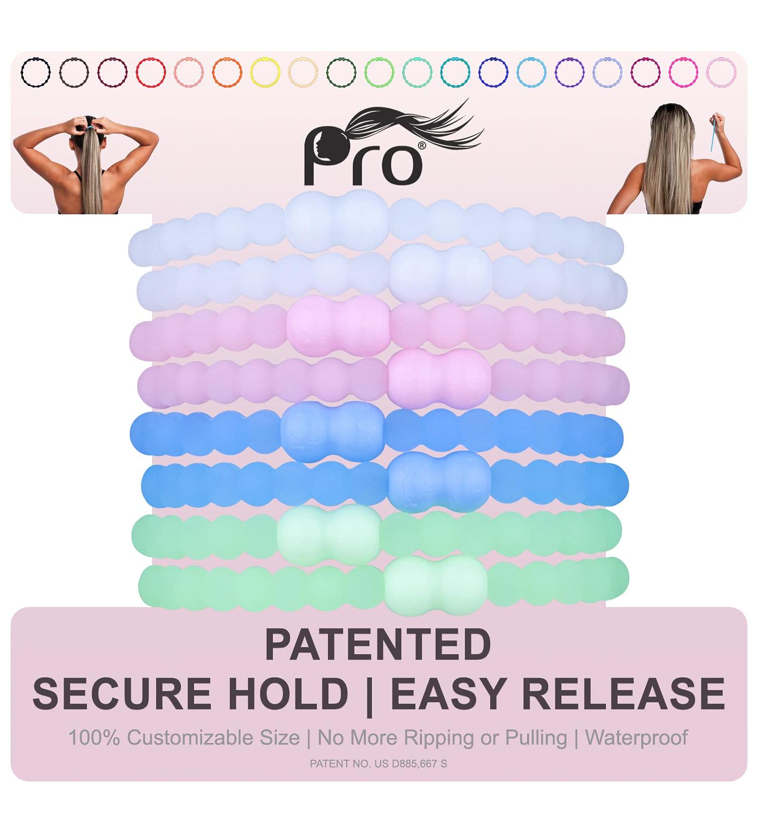 PRO Hair Tie - Easy-Release Clasp - Secure Hold - No Damage - Active Lifestyle - Glow Pack of 8 - Buy Online on SooperMarket.com