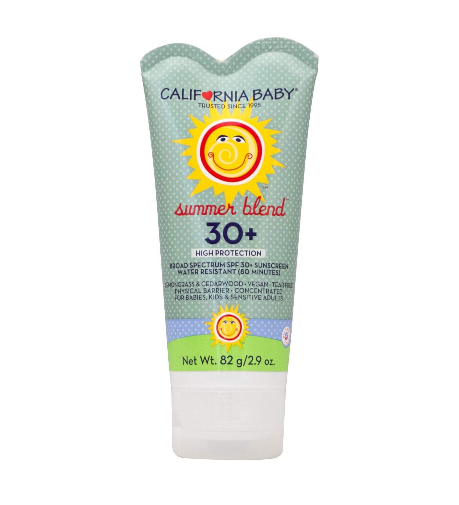 California Baby Summer Blend SPF 30+ Sunscreen Lotion for Babies, Kids & Adults - Fragrance Free, Water Resistant - 2.9oz - Buy Online on SooperMarket.com