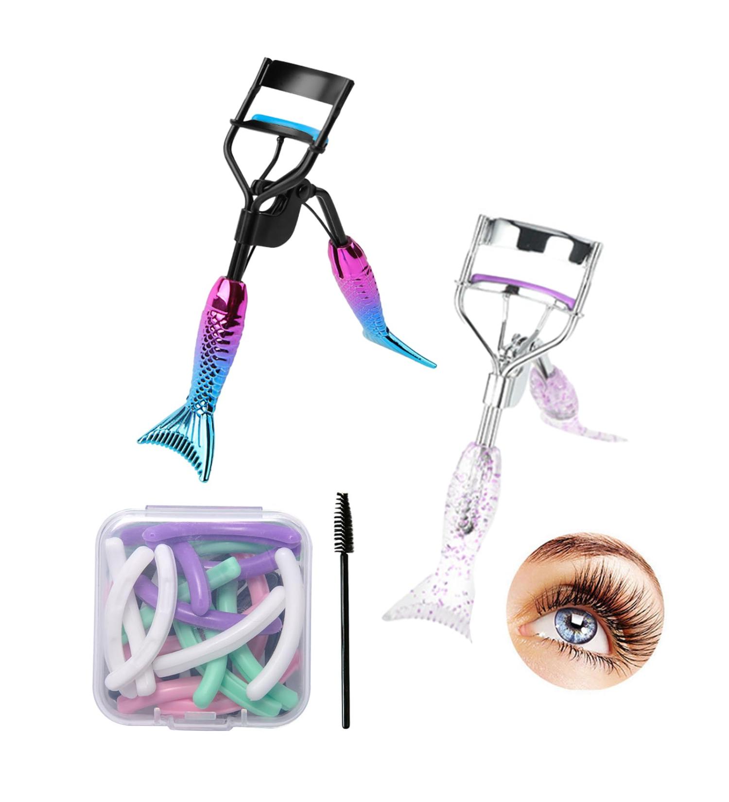 Eyelash Curler Tangger Eyelash Curler Professional with 10 Eyelash Curler Refills and 1 Mascara Brush can Precisely Grabs and Lifts Lashes and Long Lasting Curl Mermaids Designed for All Eye Shapes - Buy Online on SooperMarket.com