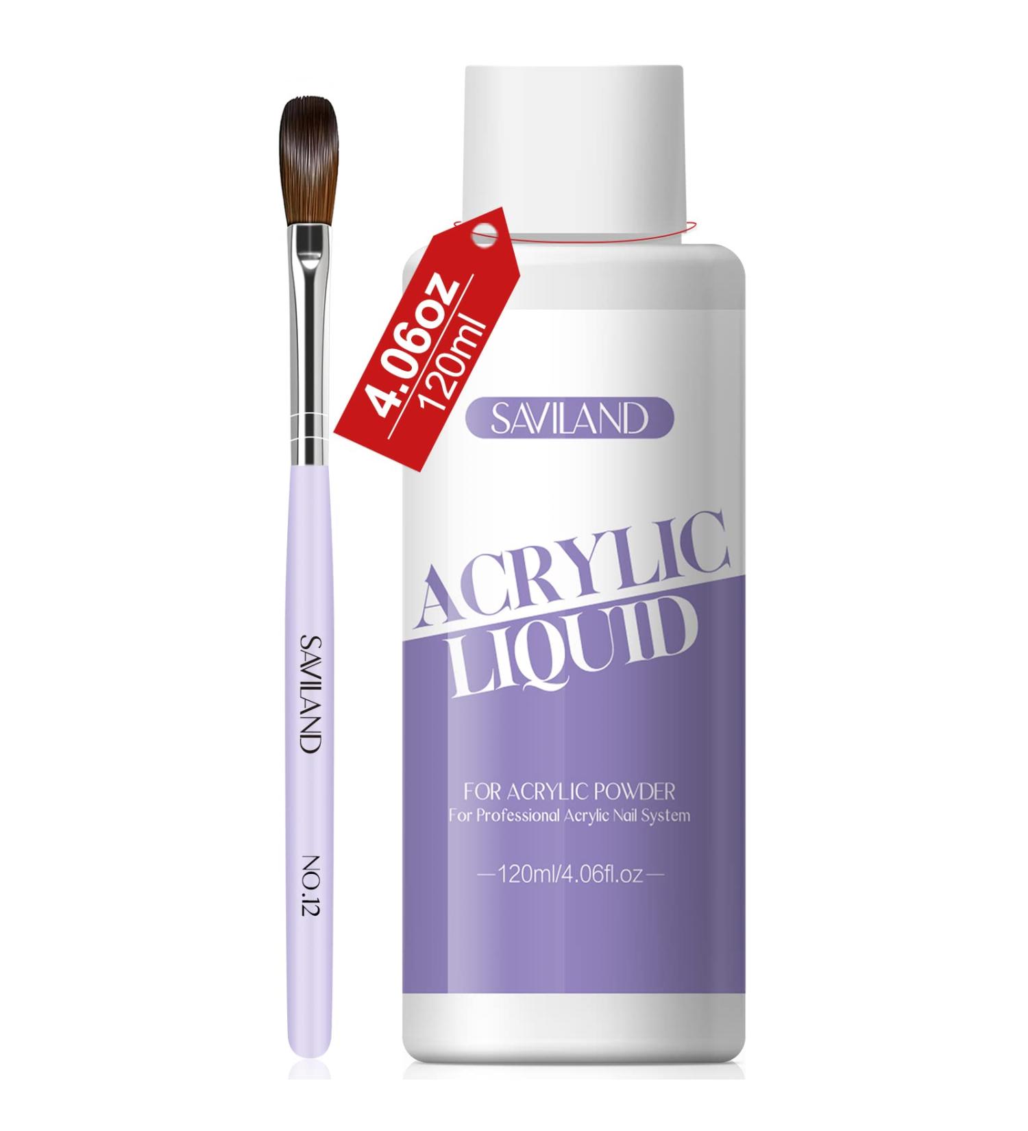 Saviland 120ml Acrylic Nail Liquid for Acrylic Powder - MMA-Free Formula for Nail Extension and Carving at Home or Salon - Buy Online on SooperMarket.com