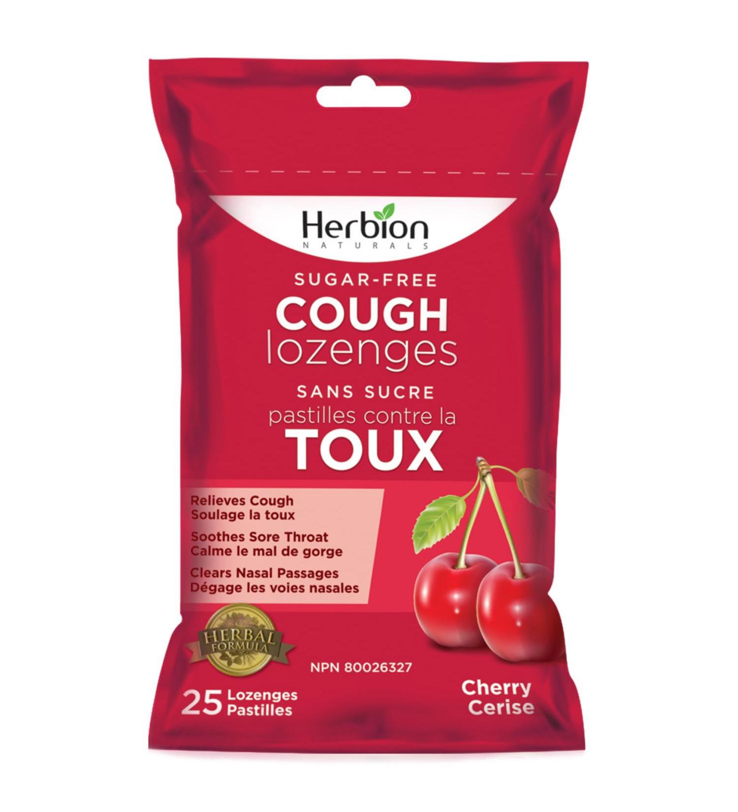 Herbion Naturals Sugar-Free Cough Lozenges with Natural Cherry Flavour 25 Lozenges - Relieves Cough and Nasal Congestion Soothes Sore Throat For Adults and Children 12 years and above - Buy Online on SooperMarket.com