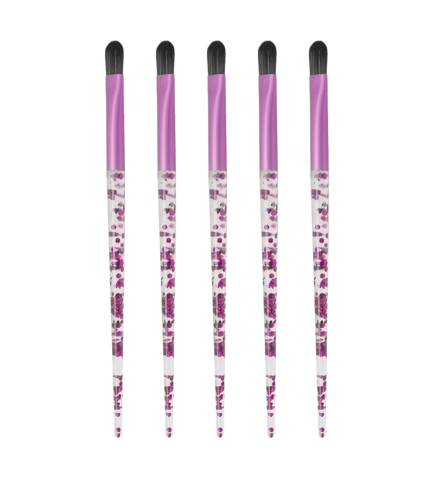 Premium 5pcs Eyeshadow Brush Set - Soft Hair Makeup Brushes for Eyeshadow Eyebrow Eyeliner & Blending Portable Glitter Handle - Buy Online on SooperMarket.com