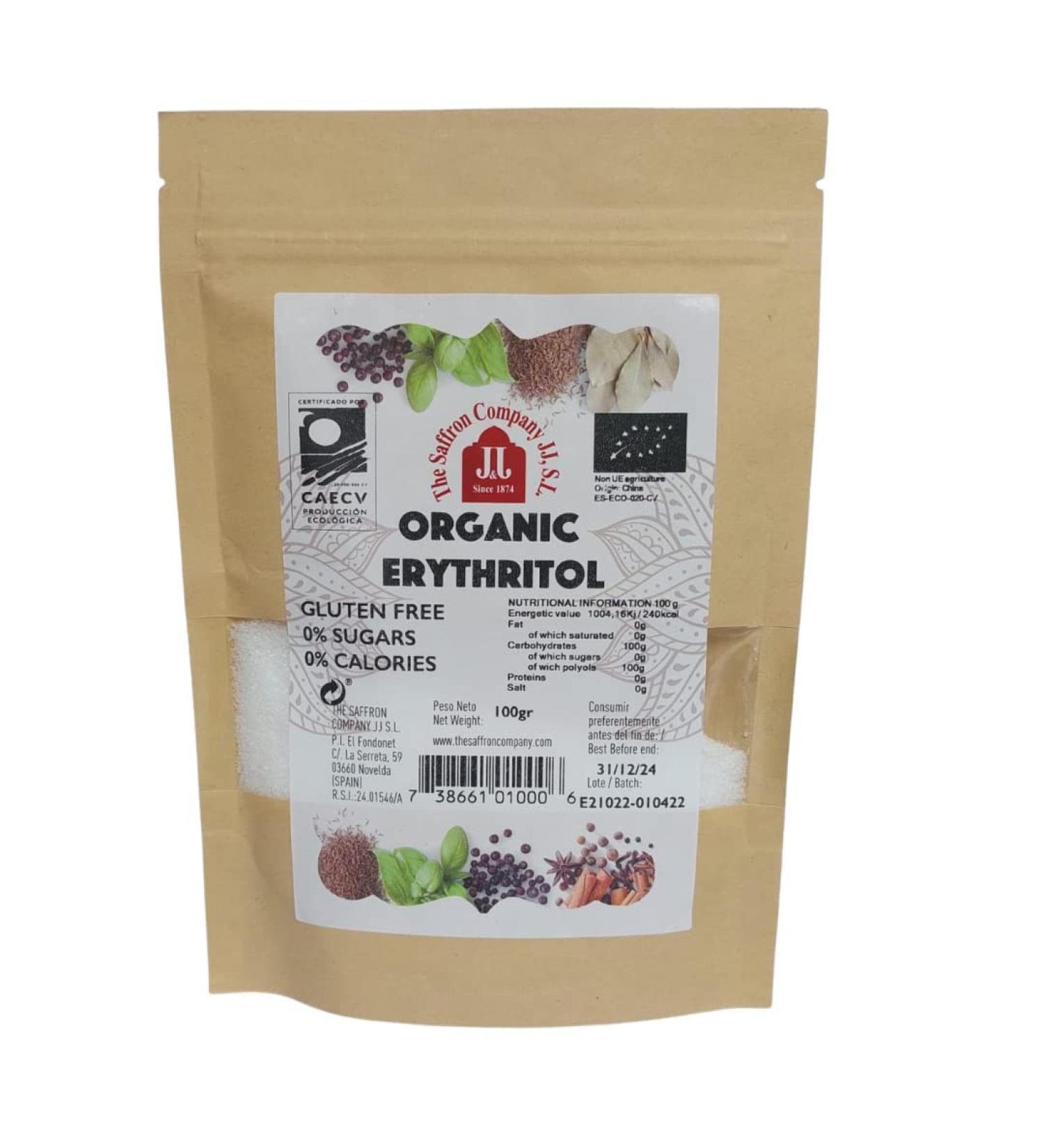 The Saffron JJ S.L Organic Erythritol Zero Calorie Sugar Alternative Non-GMO Sweetener Powdered - Buy Online on SooperMarket.com