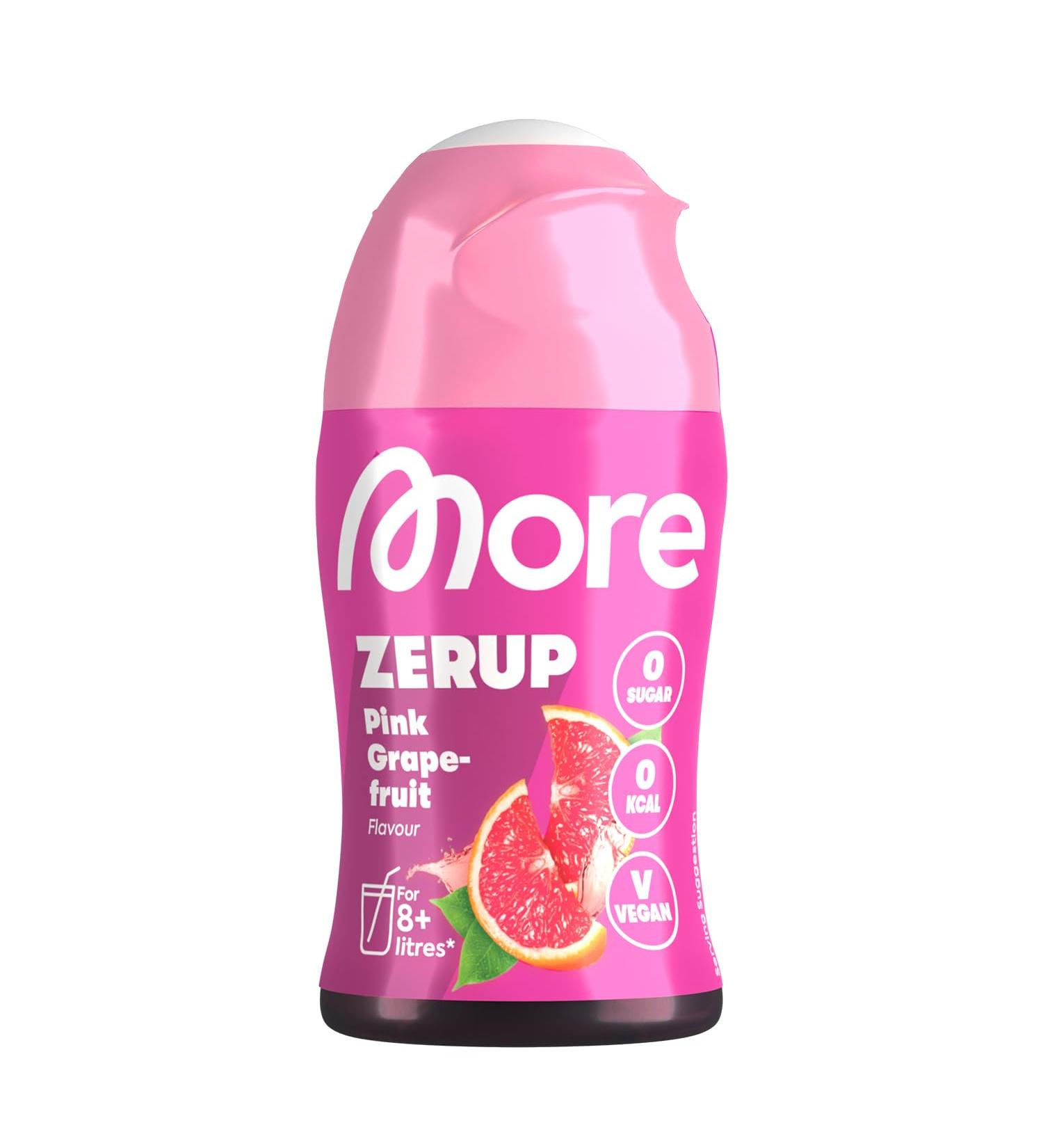 More Zerup Pink Grapefruit Syrup 65ml - Sugar-Free Vegan Zero Calories - Made in Germany for 8L Drink - Buy Online on SooperMarket.com
