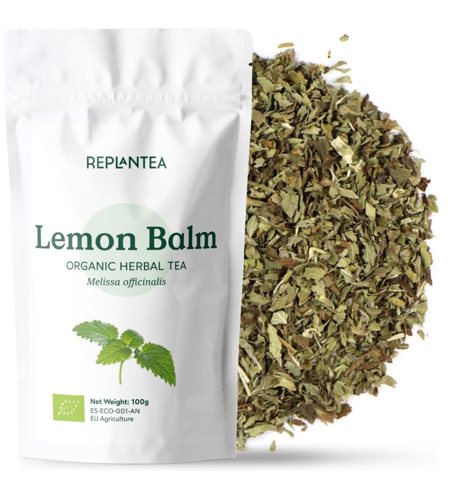 Lemon Balm Tea Organic 100g (50 Cups) | Organic Lemon Balm Leaves Clean and Dried REPLANTEA - Buy Online on SooperMarket.com