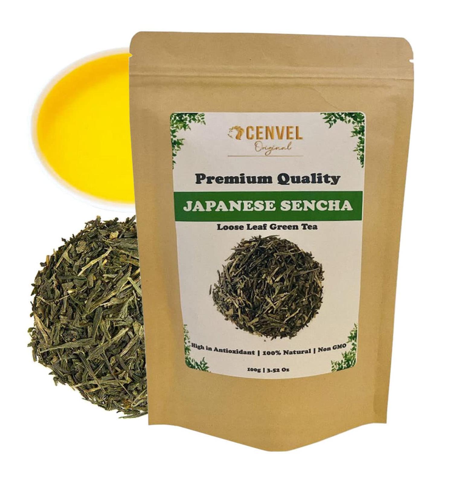 CENVEL Japanese Sencha Green tea | 100% Pure Natural Loose Leaf Sencha Green Tea | Premium Quality | From Kagoshima Region | Pesticides Free. GMO Free (100g) - Buy Online on SooperMarket.com