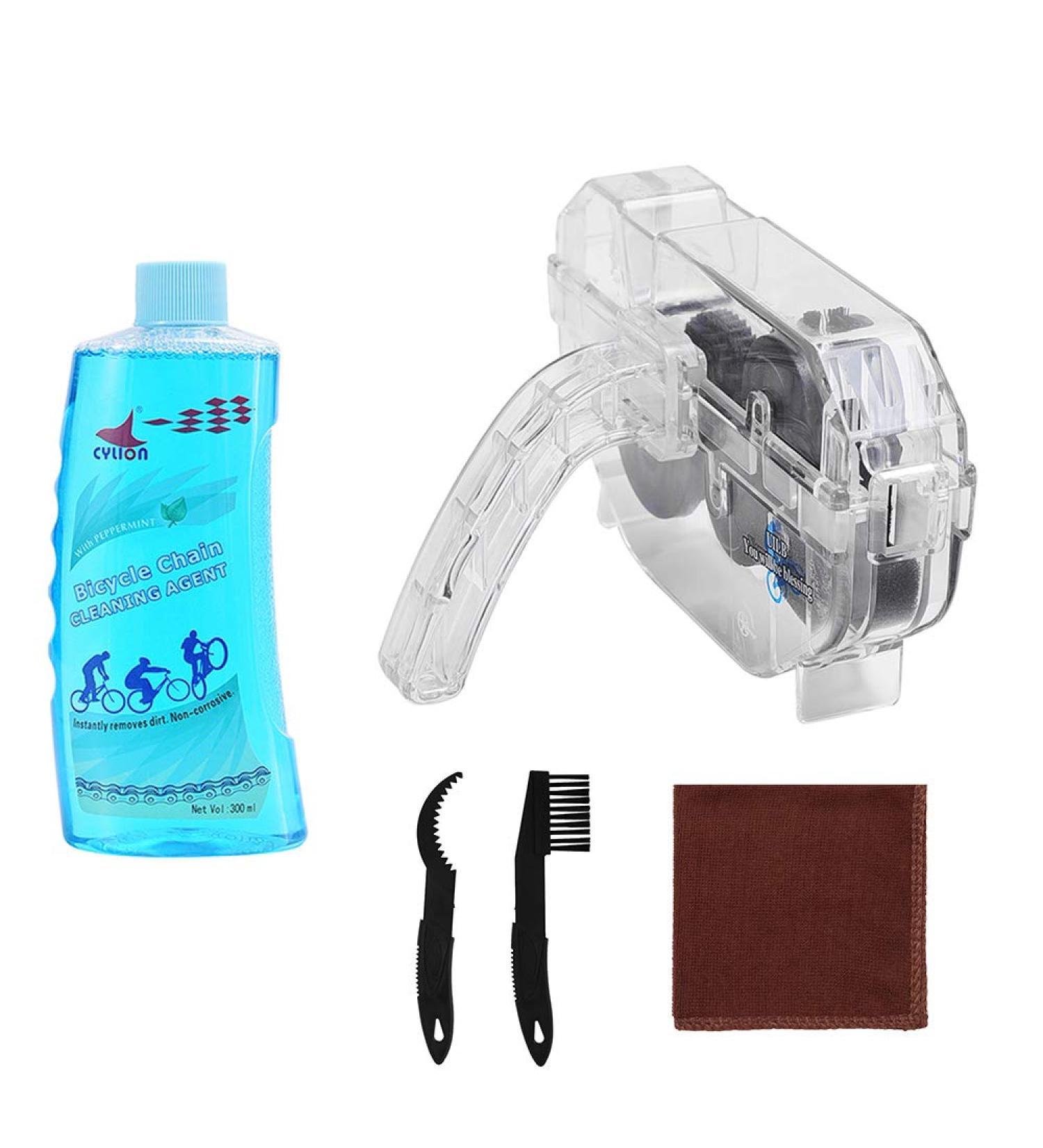 UILB Bike Chain Scrubber Set - 10oz Cleaning Agent & Brush Kit for Bicycle Chain and Gear Wheel - Buy Online on SooperMarket.com