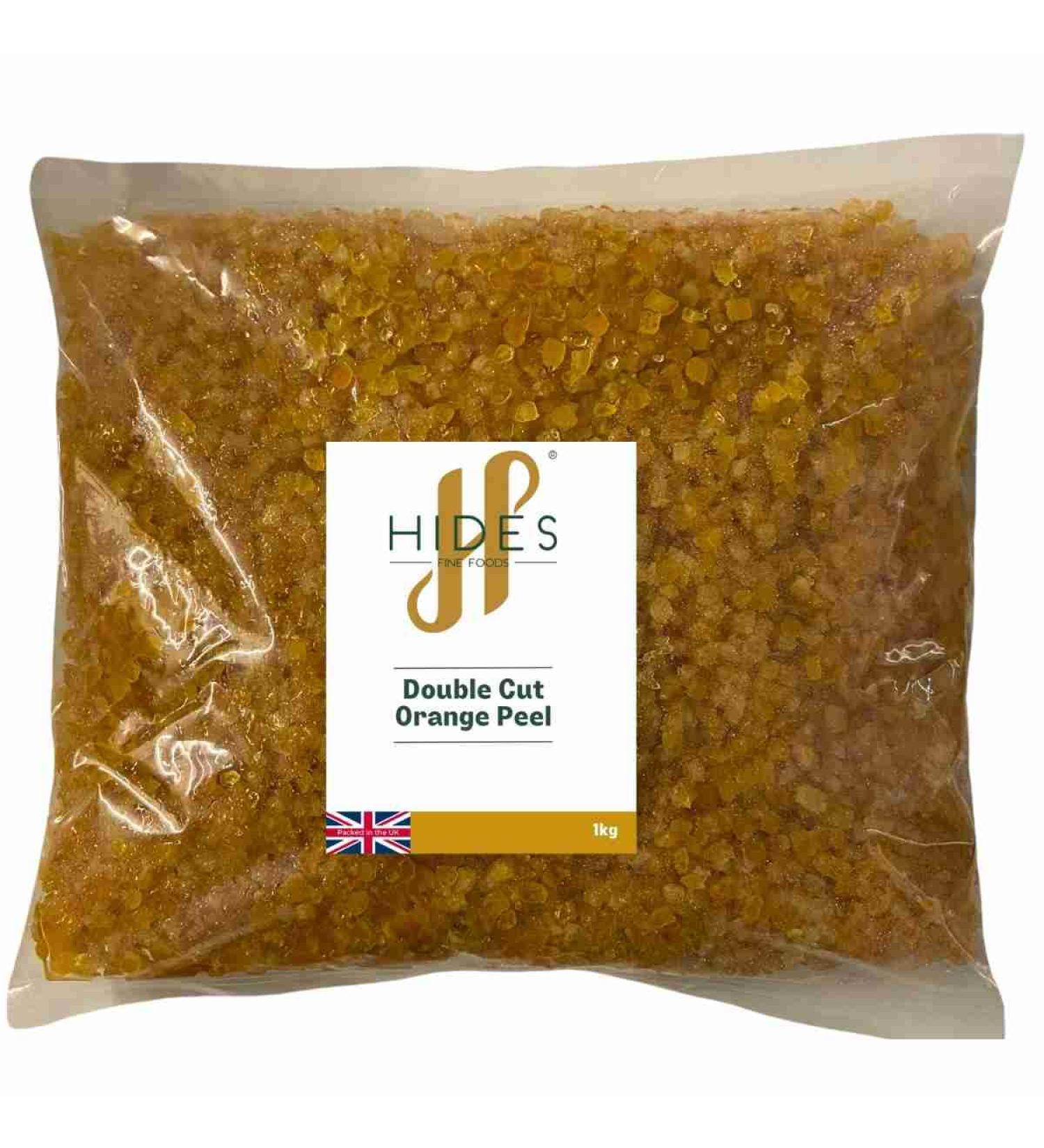 Hides Fine Foods - Double Cut Orange Peel 1kg - GMO Free - Suitable for Vegetarians - Baking - Desserts - Decorating - Cakes - Cookies - Tart - Mincemeat - Mince Pies - Panettone - Christmas Cake - Buy Online on SooperMarket.com