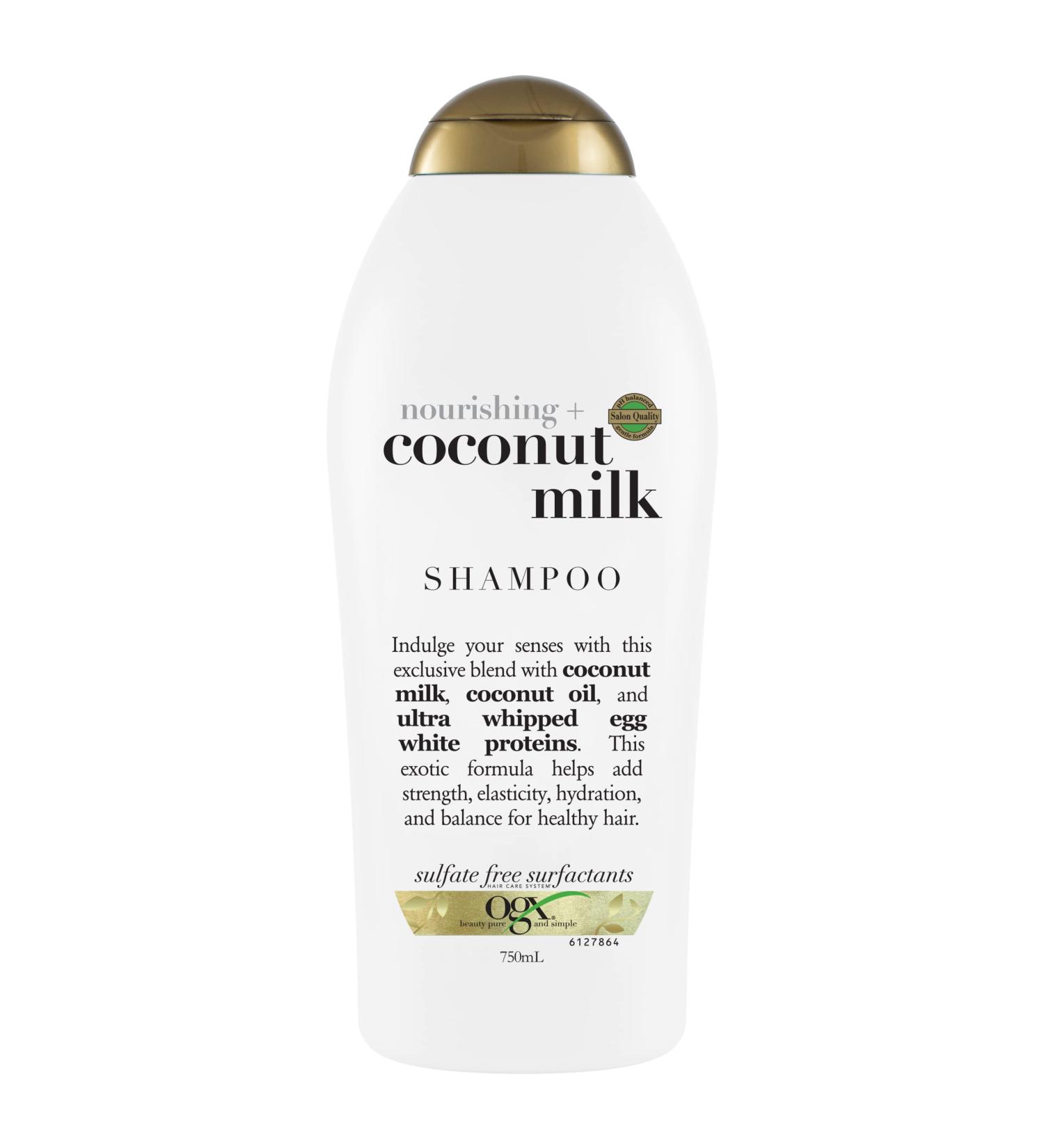 OGX Nourishing Coconut Milk Shampoo - 25.4 fl oz | With Coconut Oil, Egg White Protein | Paraben & Sulfate-Free | Strong & Healthy Hair - Buy Online on SooperMarket.com