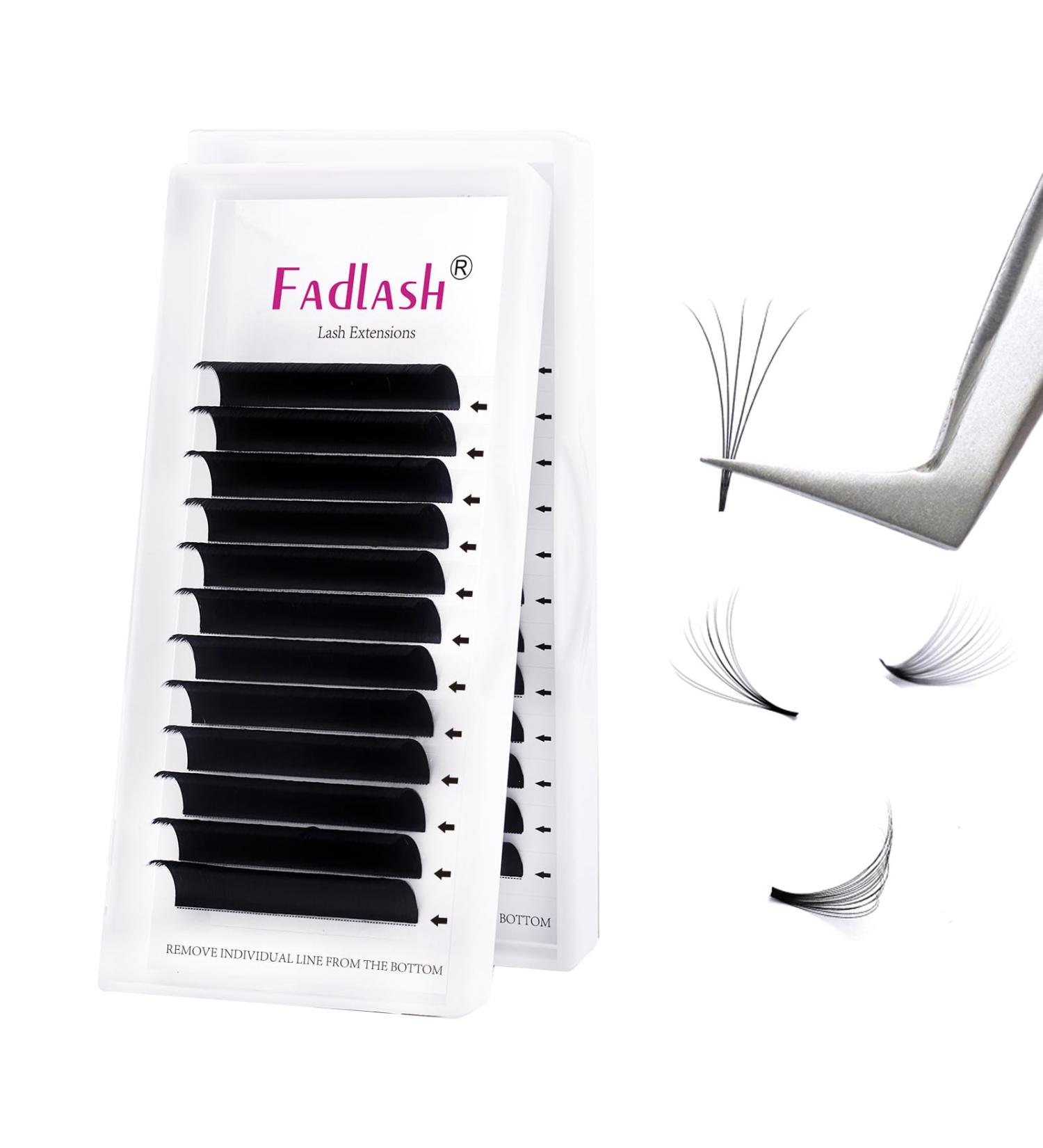 Fadlash Easy Fan Lashes C Curl 0.03 12mm - Natural Look Self Fanning Eye Lashes - Russian Eyelashes Extensions - 12 mm 0.03-C - Buy Online on SooperMarket.com