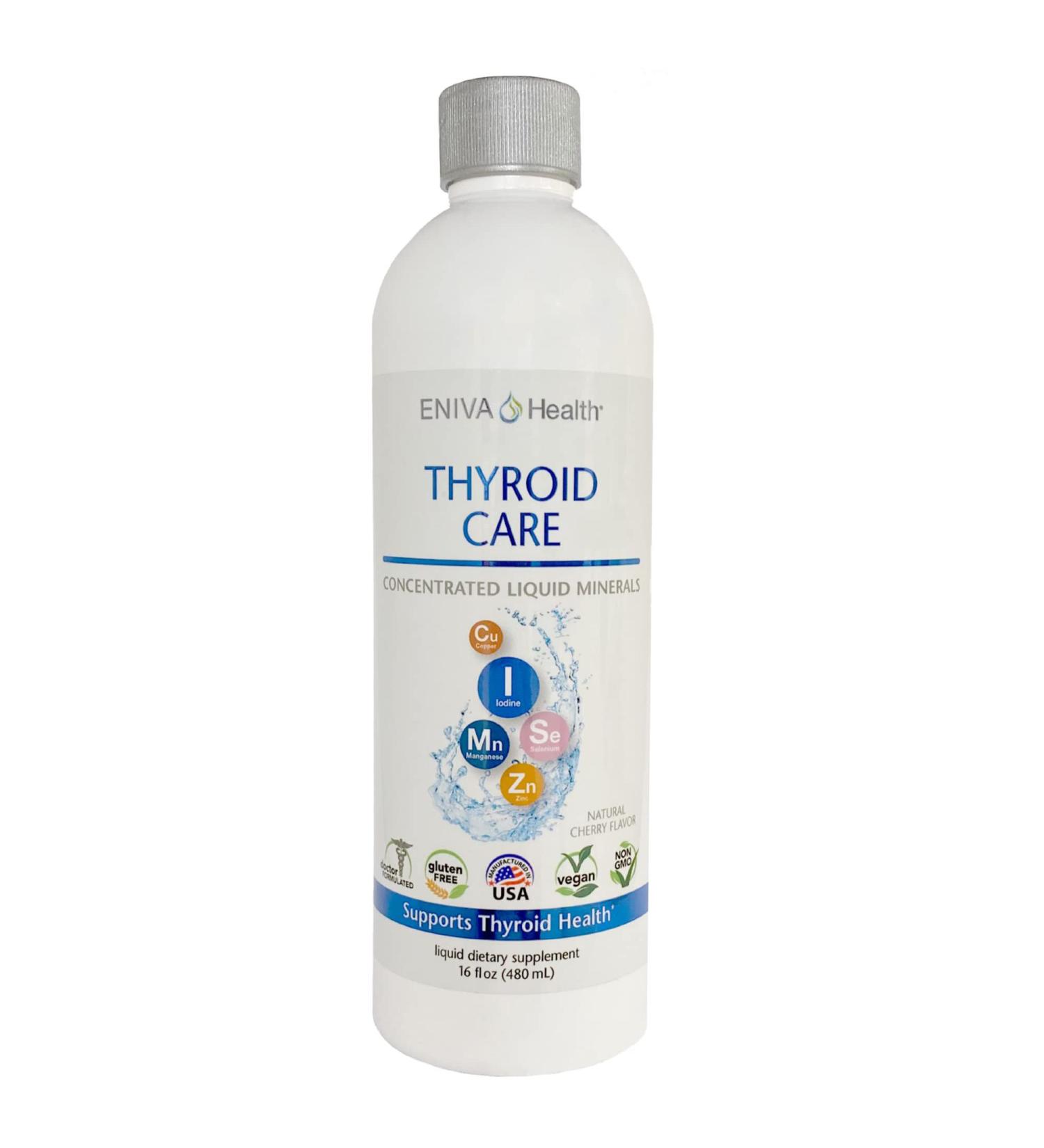 Eniva Health Thyroid Support Supplement - Liquid Ionic Iodine (16oz) for Metabolism, Energy & Focus | Vegan, Non-GMO with Fast Results - Buy Online on SooperMarket.com