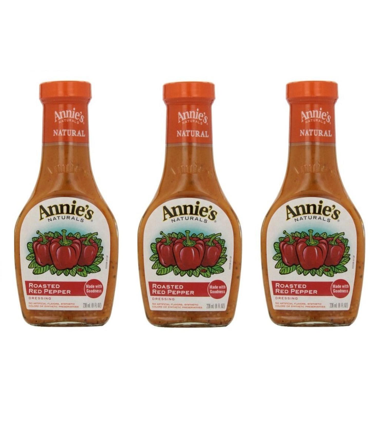Annies Natural Dressing ,Roasted Red Pepper ,8 Fl oz, (Pack of 3)