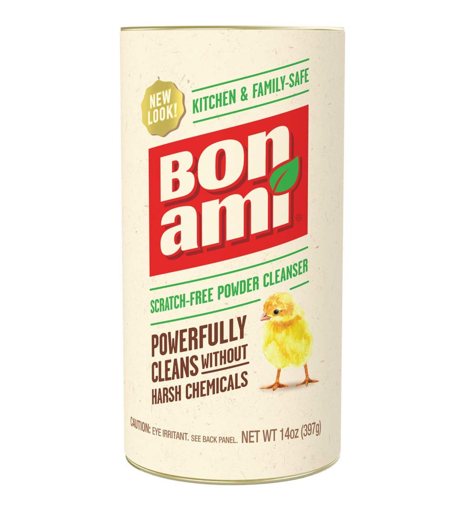 Bon Ami Powder Cleanser for Kitchens & Bathrooms - All Types of Surfaces, Cleans Grime & Dirt, Polishes Surfaces, Absorbs Odors (Single 1 Pack) Fresh 14 Ounce (Pack of 1)