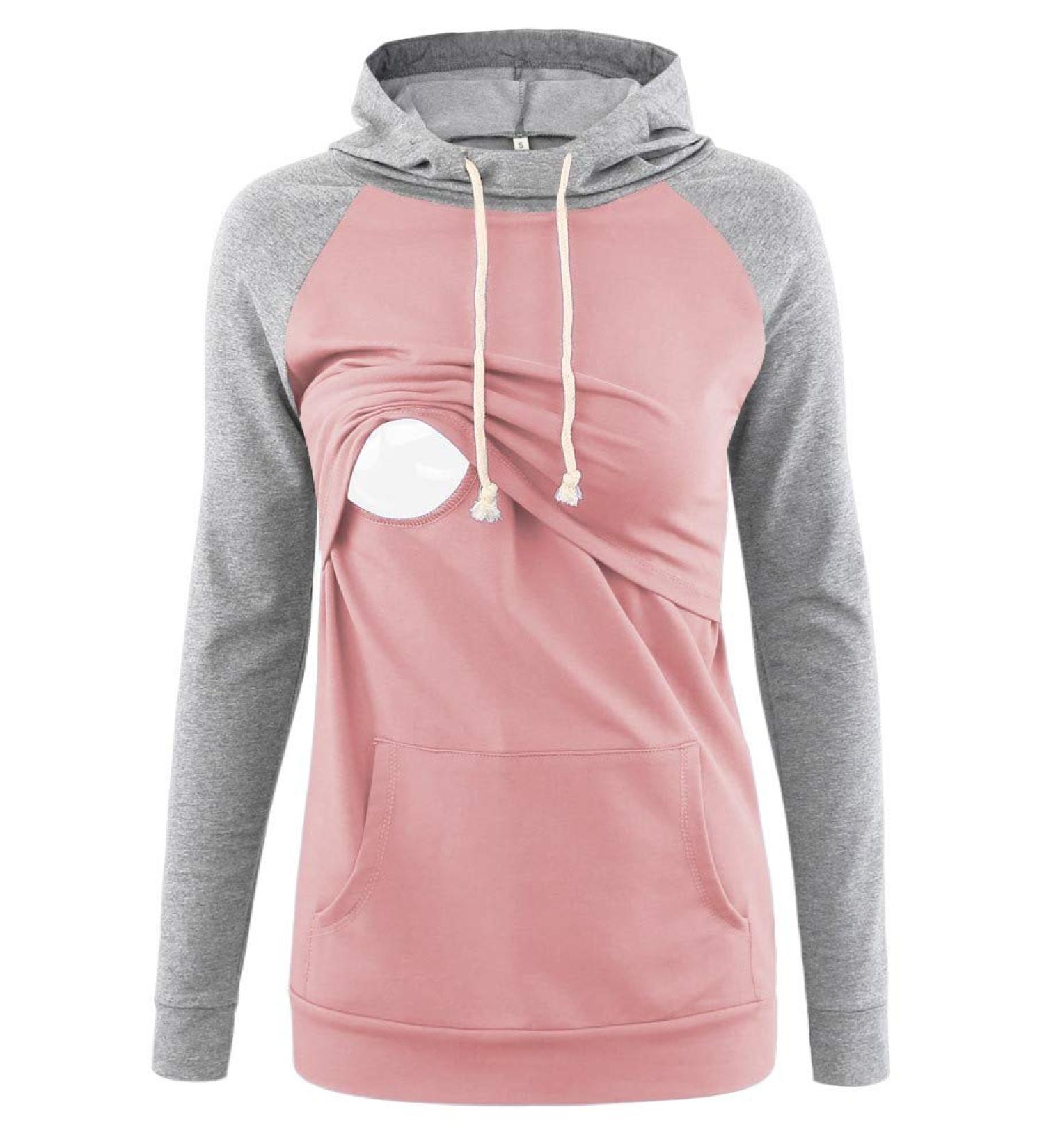 Love2Mi Maternity Nursing Shirt Wrap Top - A-pink/Grey XL - Buy Online on SooperMarket.com