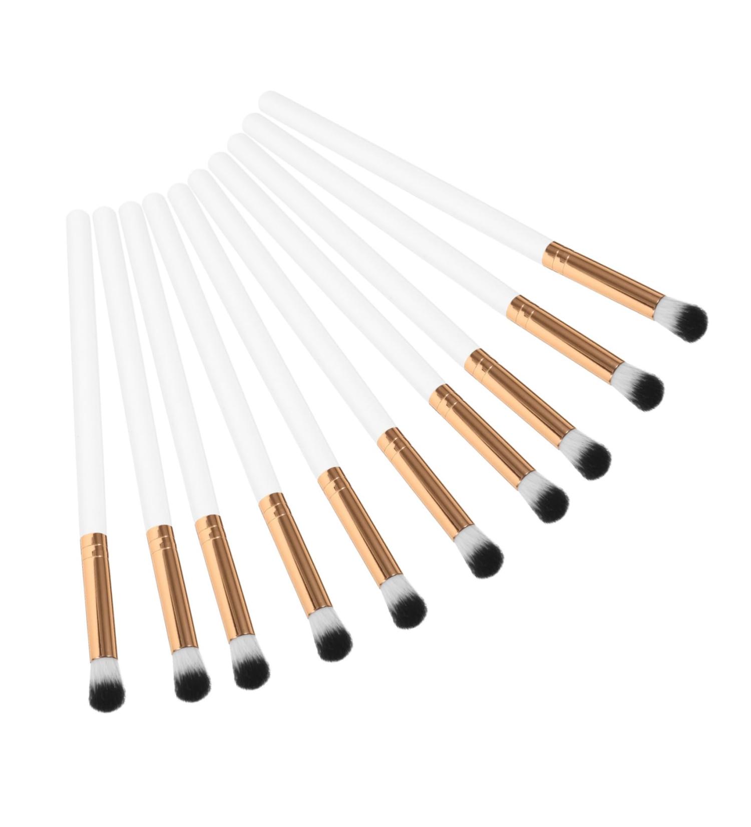 Baluue 10pcs Makeup Brush Makeup Eyeshadow Brush Eye for Makeup Concealer Brush Wooden Handle White - Buy Online on SooperMarket.com