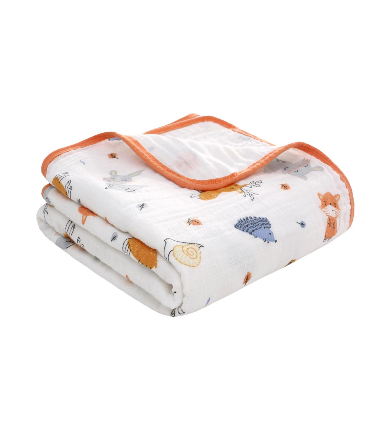Miracle Baby Muslin Swaddle Blanket Cotton Summer | 110x150cm | Boys Girls Animal Print | Two Layers - Buy Online on SooperMarket.com