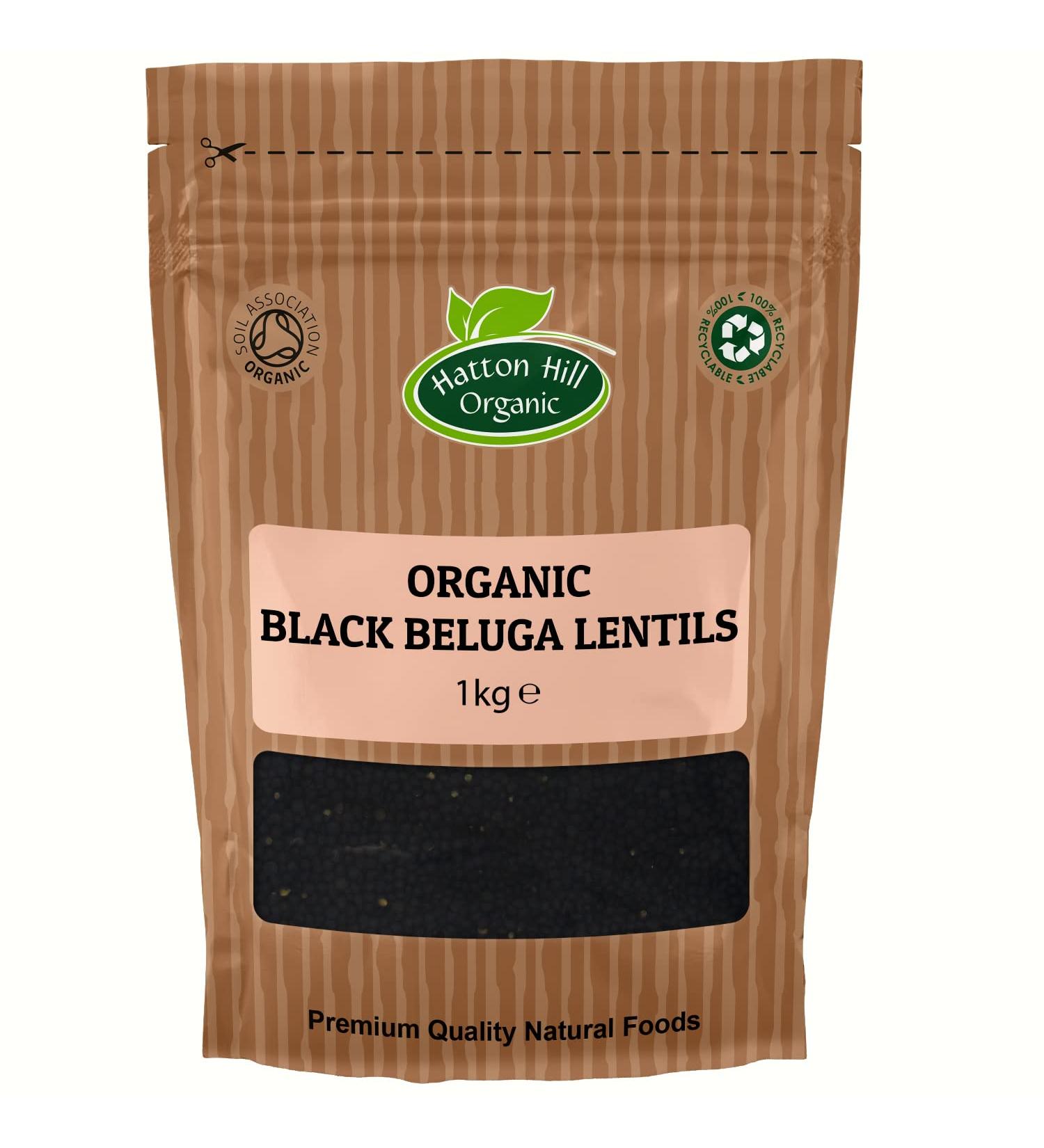 Organic Black Beluga Lentils 1kg by Hatton Hill Organic - Certified Organic - Buy Online on SooperMarket.com