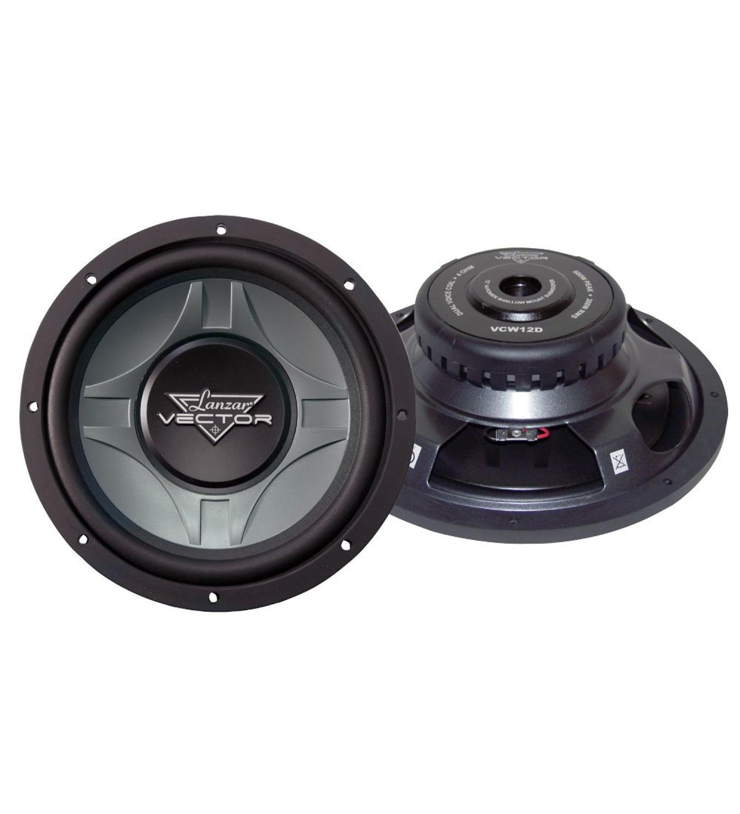 Lanzar VCW12D Vector 12 Dual 4 Ohm Shallow Subwoofer - Standard Packaging - Buy Online on SooperMarket.com