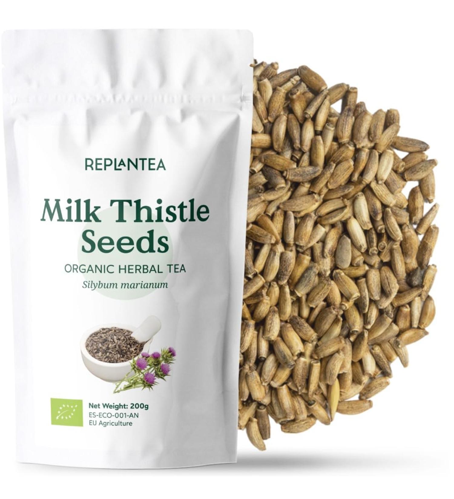 Milk Thistle Tea Organic 200g (100 Cups) | Milk Thistle Seeds Loose Leaf Herbal Tea | Silybum Marianus REPLANTEA - Buy Online on SooperMarket.com