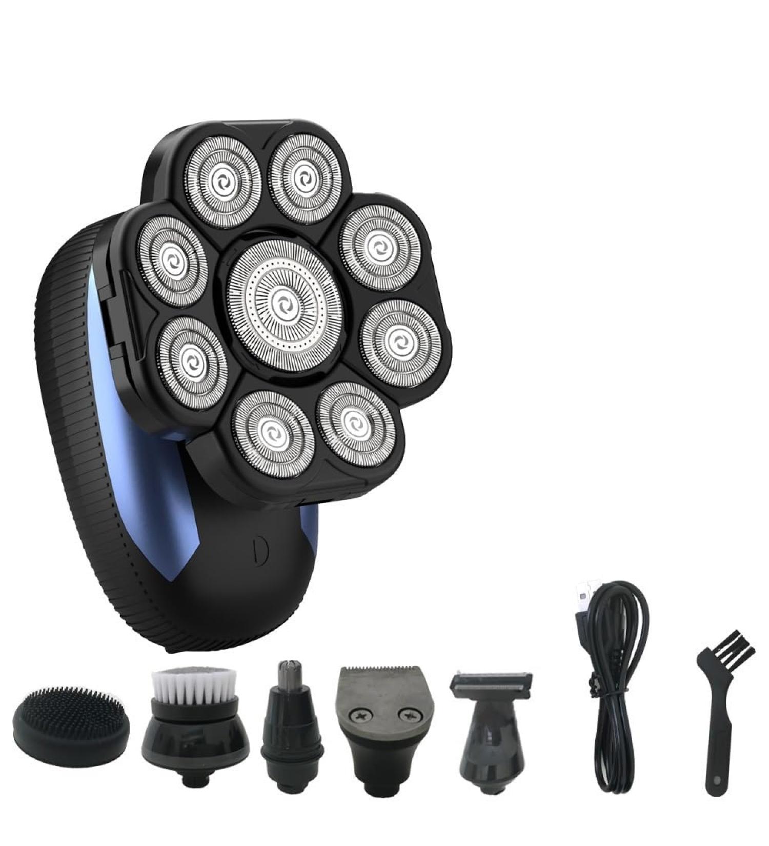 Head Shaver for Men | 6 in 1 Electric Bald Razor - 9D Floating Cutter Wet & Dry Cordless Trimmer - Buy Online on SooperMarket.com