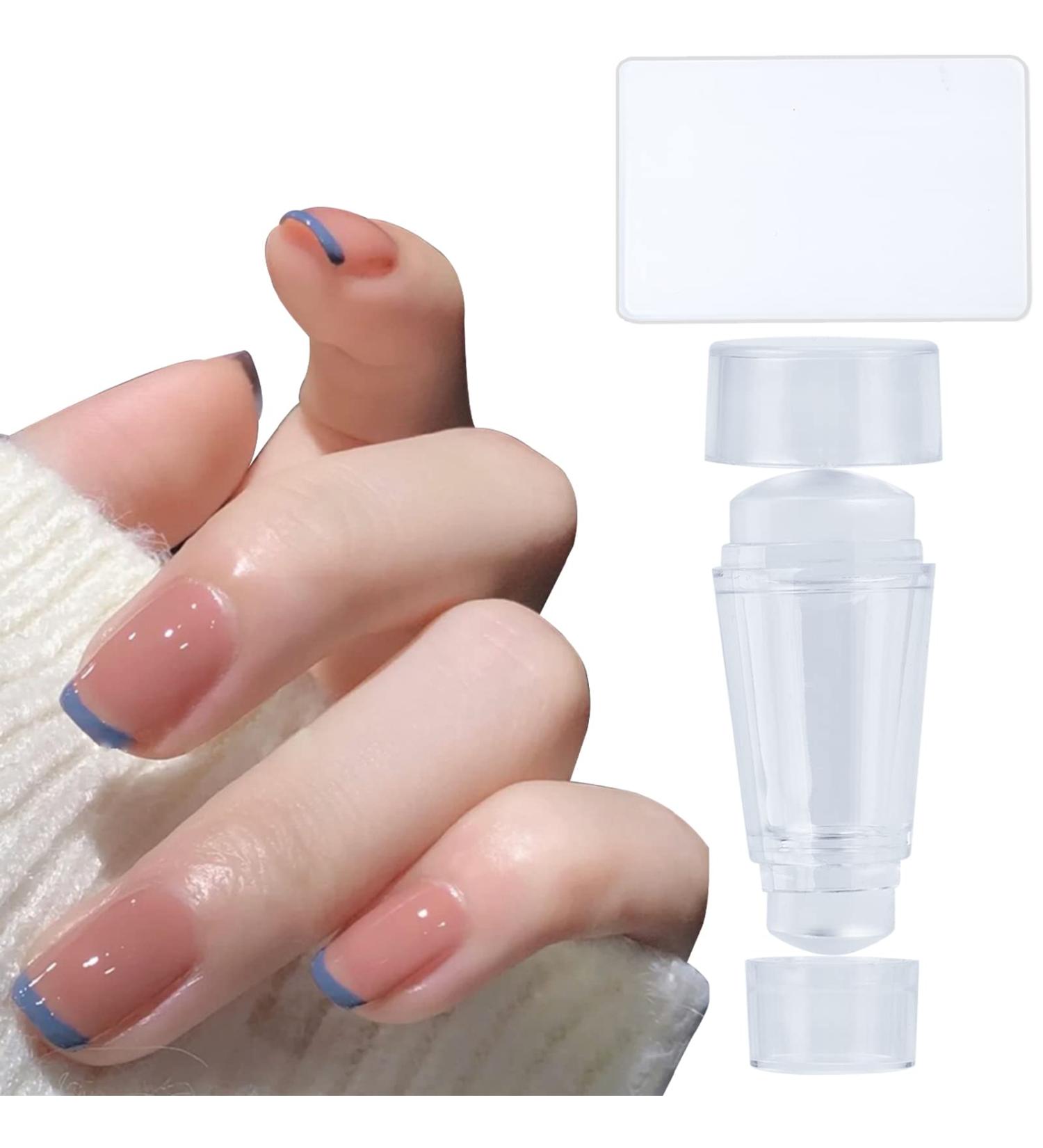 Niceneeded 2Pcs Nail Art Stamper Kit | Clear Jelly Stamper with Double Silicone Head & Lid - Perfect for Flawless Nail Designs - Buy Online on SooperMarket.com
