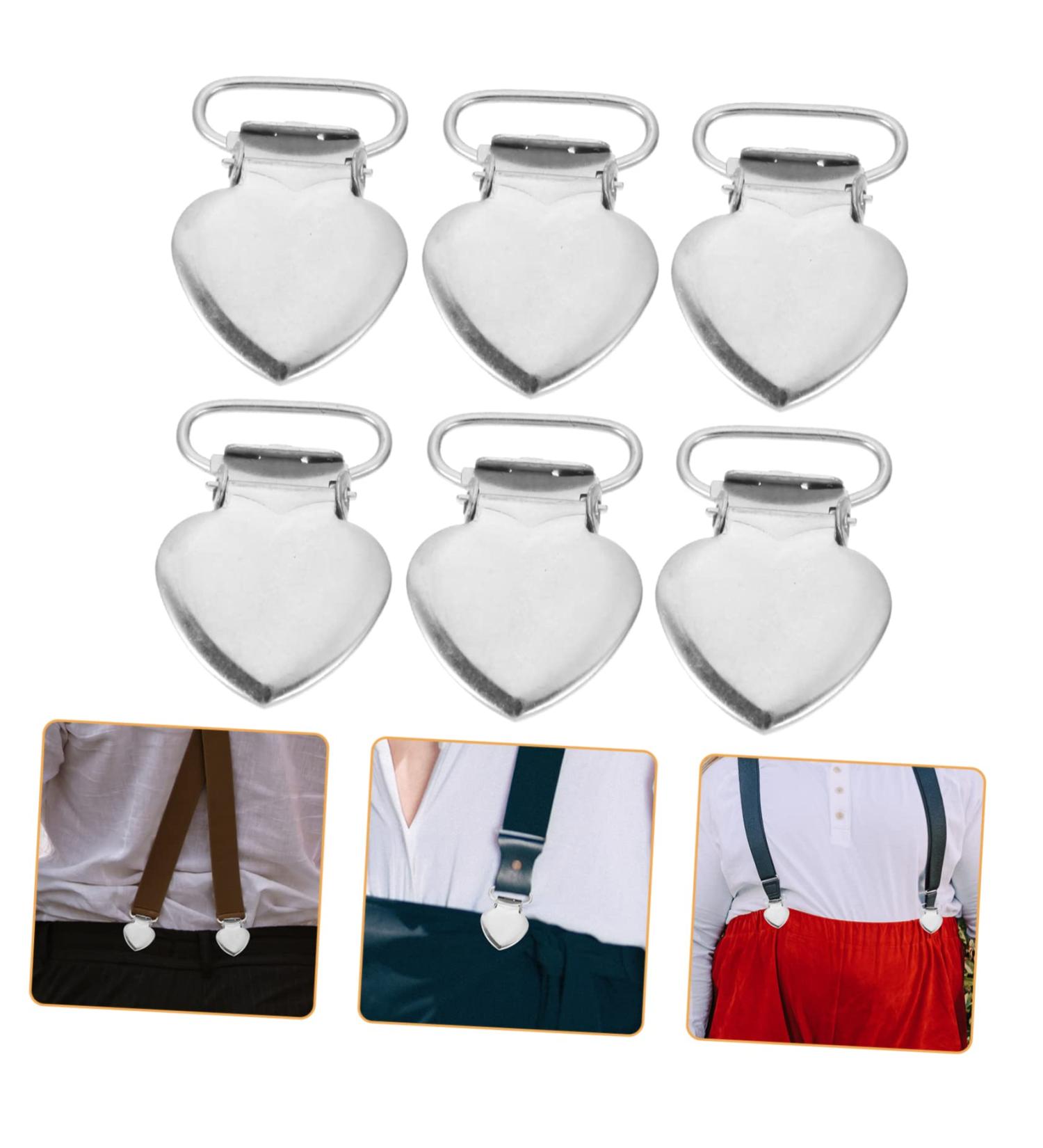 Premium Peach Heart Clips - 30 Pack Metal Pacifier Clips for Newborns | Stainless Steel Comforting Accessories 3.5x2.8cm - Buy Online on SooperMarket.com
