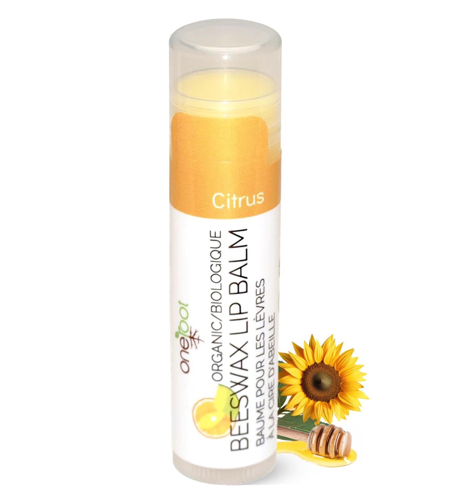 OneRoot Organic Beeswax Lip Balm | Citrus Moisturizer for Dry Lips | Coconut Oil Vitamin E & Rosemary Extract (0.15oz - Buy Online on SooperMarket.com