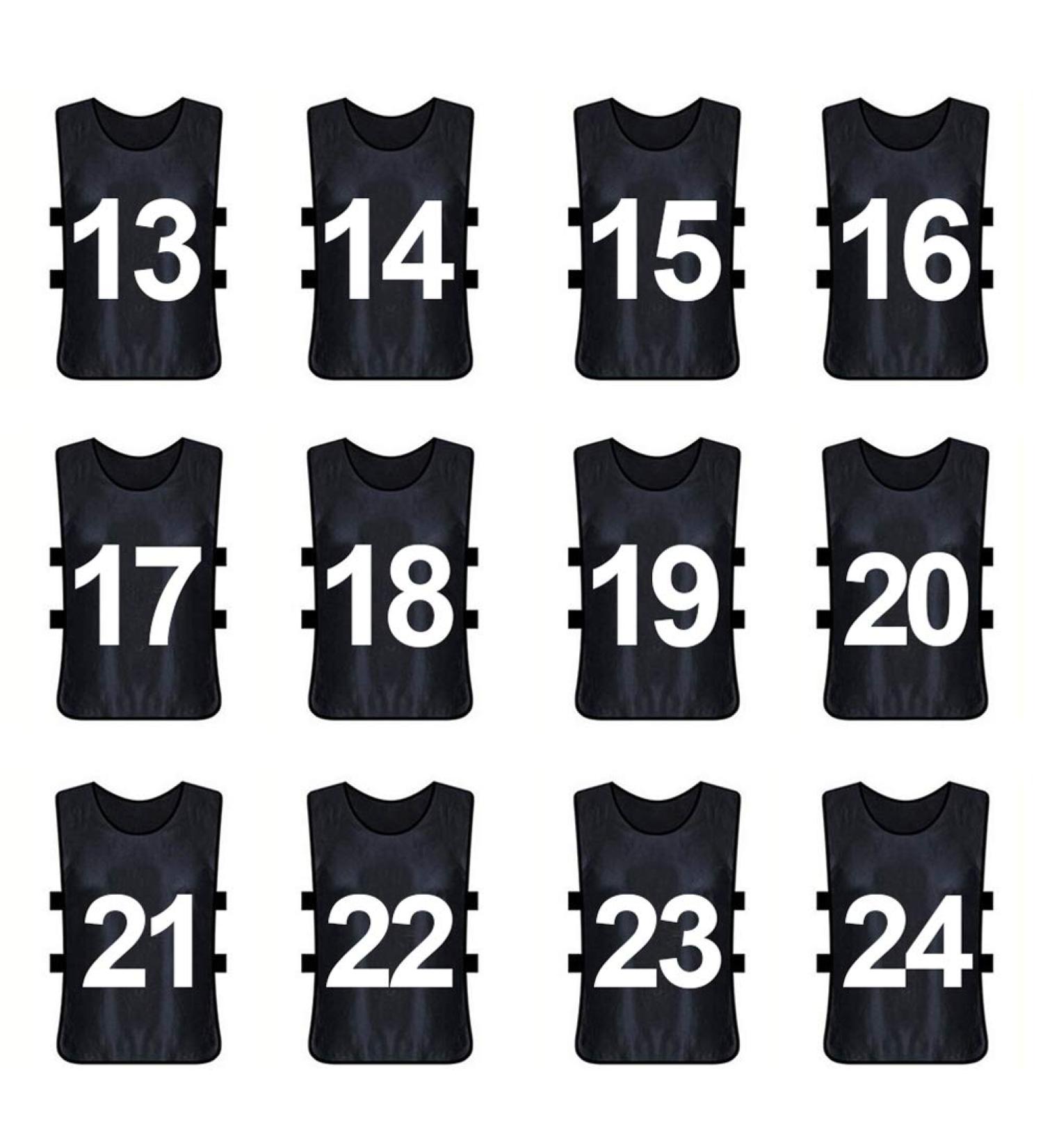 Toptie Set of 12 Numbered/Blank Training Vests Soccer Pinnies (#1-12 & 13-24) - Buy Online on SooperMarket.com
