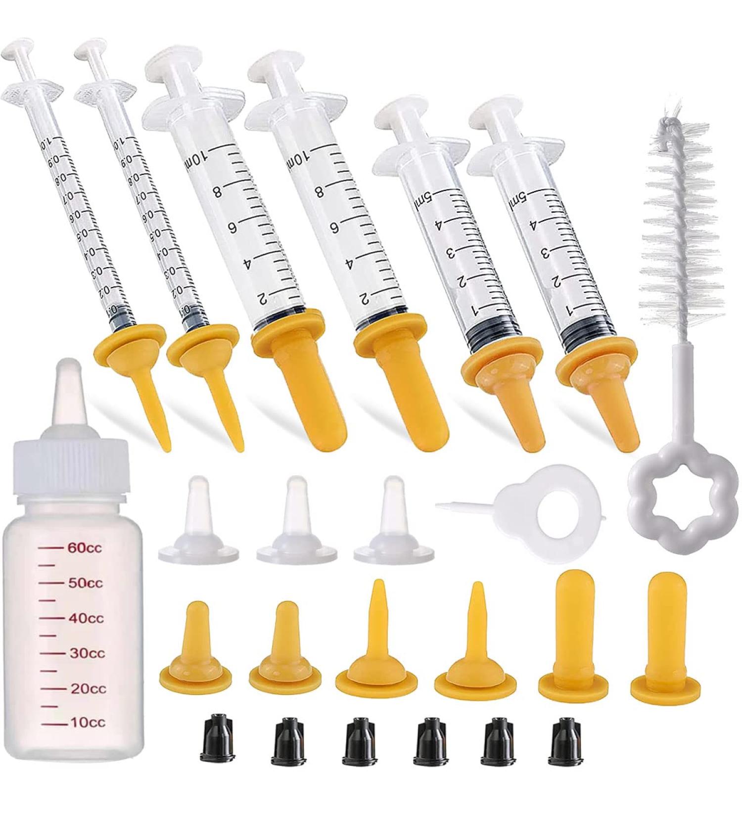 Puppy Syringe Feeder Puppy Nursing Bottle Pet Syringe Feeding Kit Original Nipple with Syringe Feeding Nursing Bottle for Small Pet Puppy Kitten(24 Pack) - Buy Online on SooperMarket.com