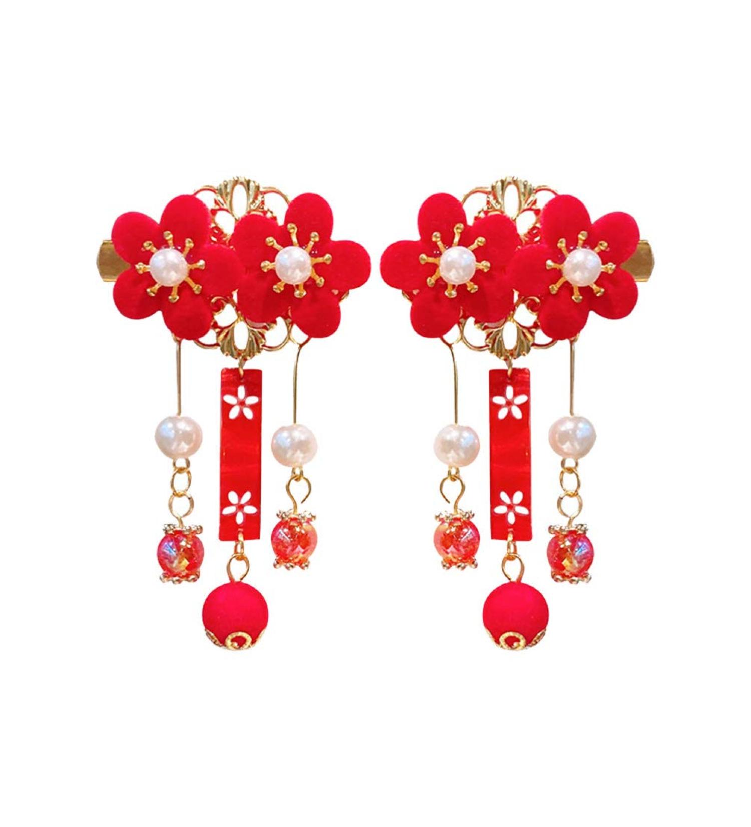 KALLORY Baby Hair Accessories: Tassel & Kimono Flower Hair Clip Set - Girl Hair Clips in Chinese Ancient Style (1 Pair) - Buy Online on SooperMarket.com