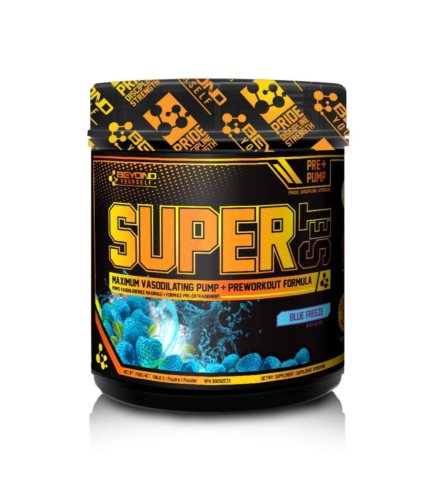 Beyond Yourself - SuperSET | Pre-Workout Formulated for Peak Performance & Insane Pumps | Dominate Savage Workouts with 300mg Caffeine 9g L-Citrulline + HICA Taurine & Agmatine | 40 Servings | Blue Freeze - Buy Online on SooperMarket.com