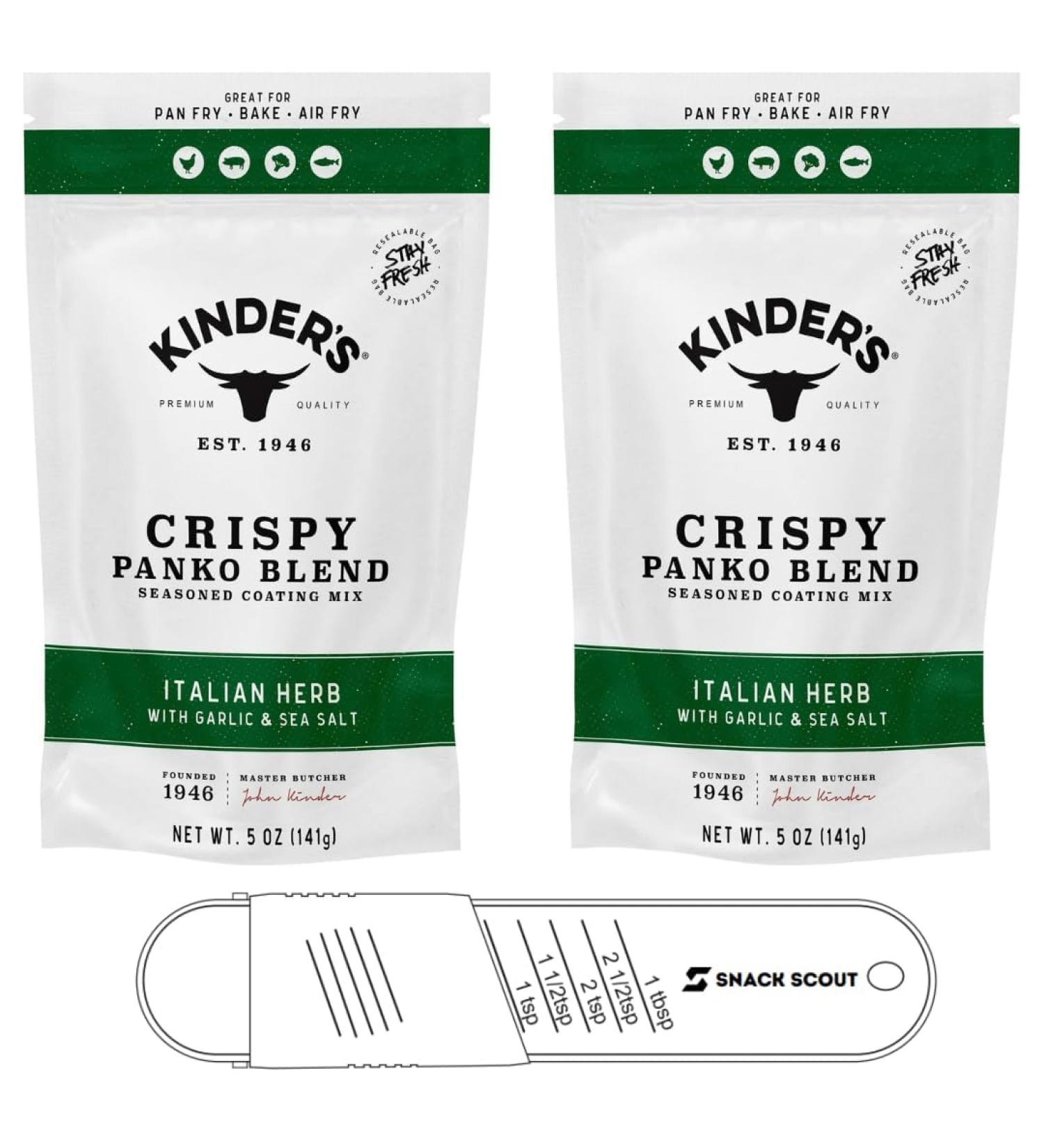 Kinders Crispy Panko Blend Italian Herb 2 Pack bundled with a Snack Scout Adjustable Measuring Spoon - Buy Online on SooperMarket.com
