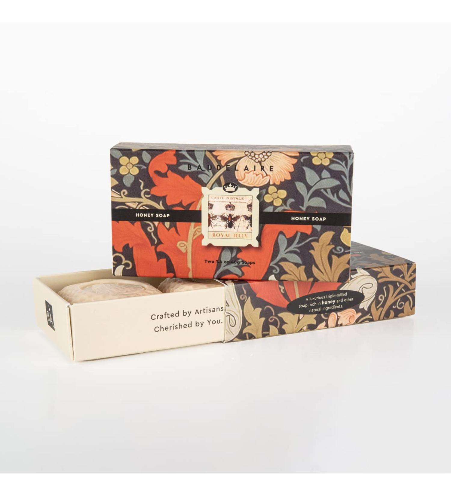 Baudelaire Honey and Calendula Bar Soap 1.4 Ounce Set of 2