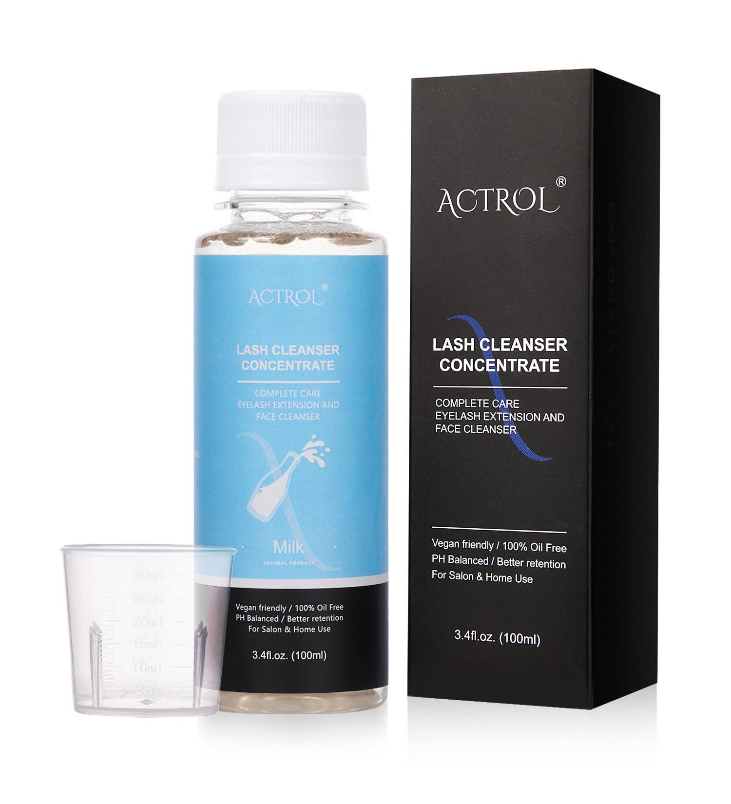 Eyelash Cleanser Concentrate 100ml Milk Professional Lash Extensions Shampoo Natural Foaming Cleanser DIY Paraben & Sulfate Free Non-lrritating Wash for Extensions Lashes with Salon Home Care-Makes 60ml Bottles Eyelash Shampoo Milk 100ml - Buy Online on SooperMarket.com