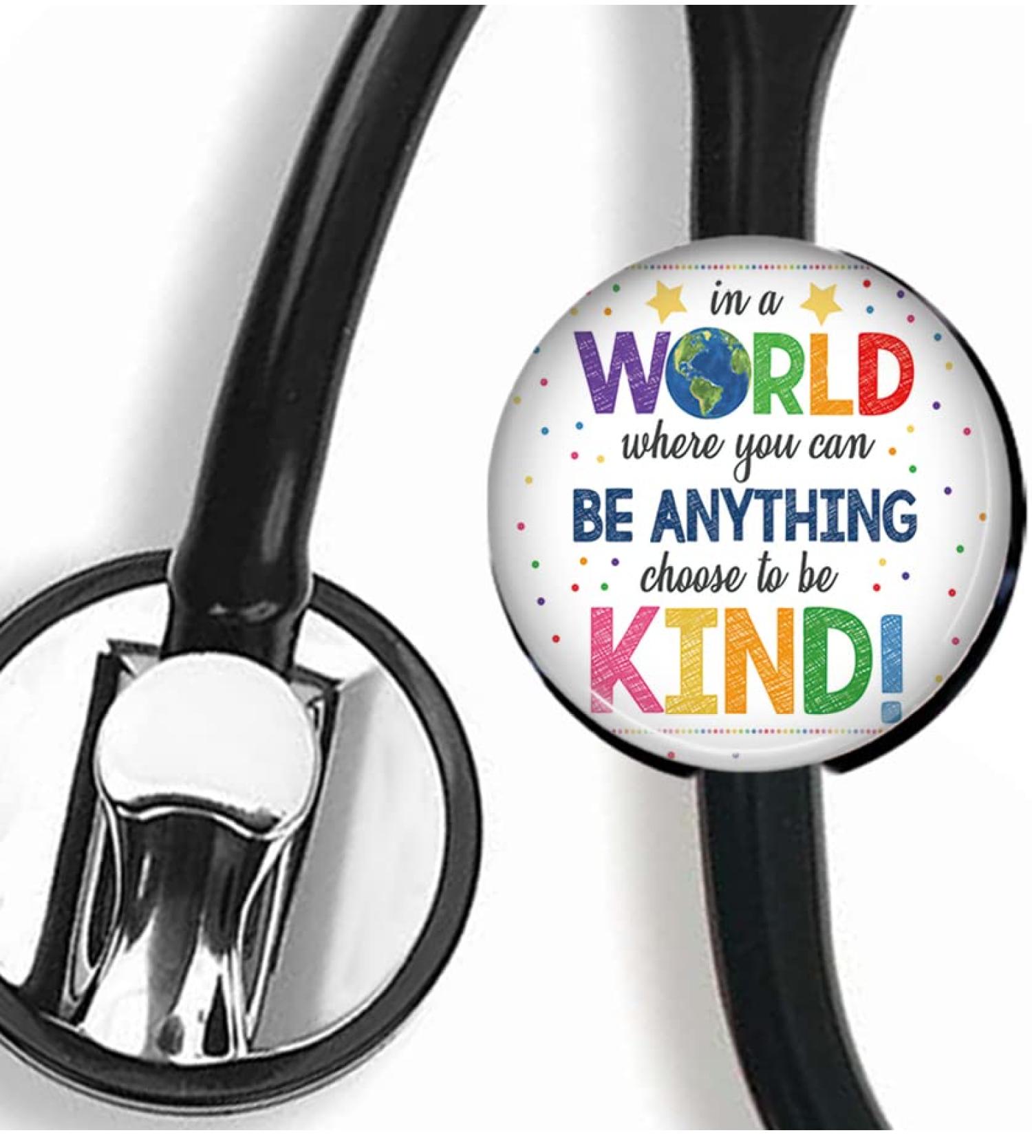 In World Stethoscope Tag Steth ID Tag Nurse Badge StethoscopeTag Black