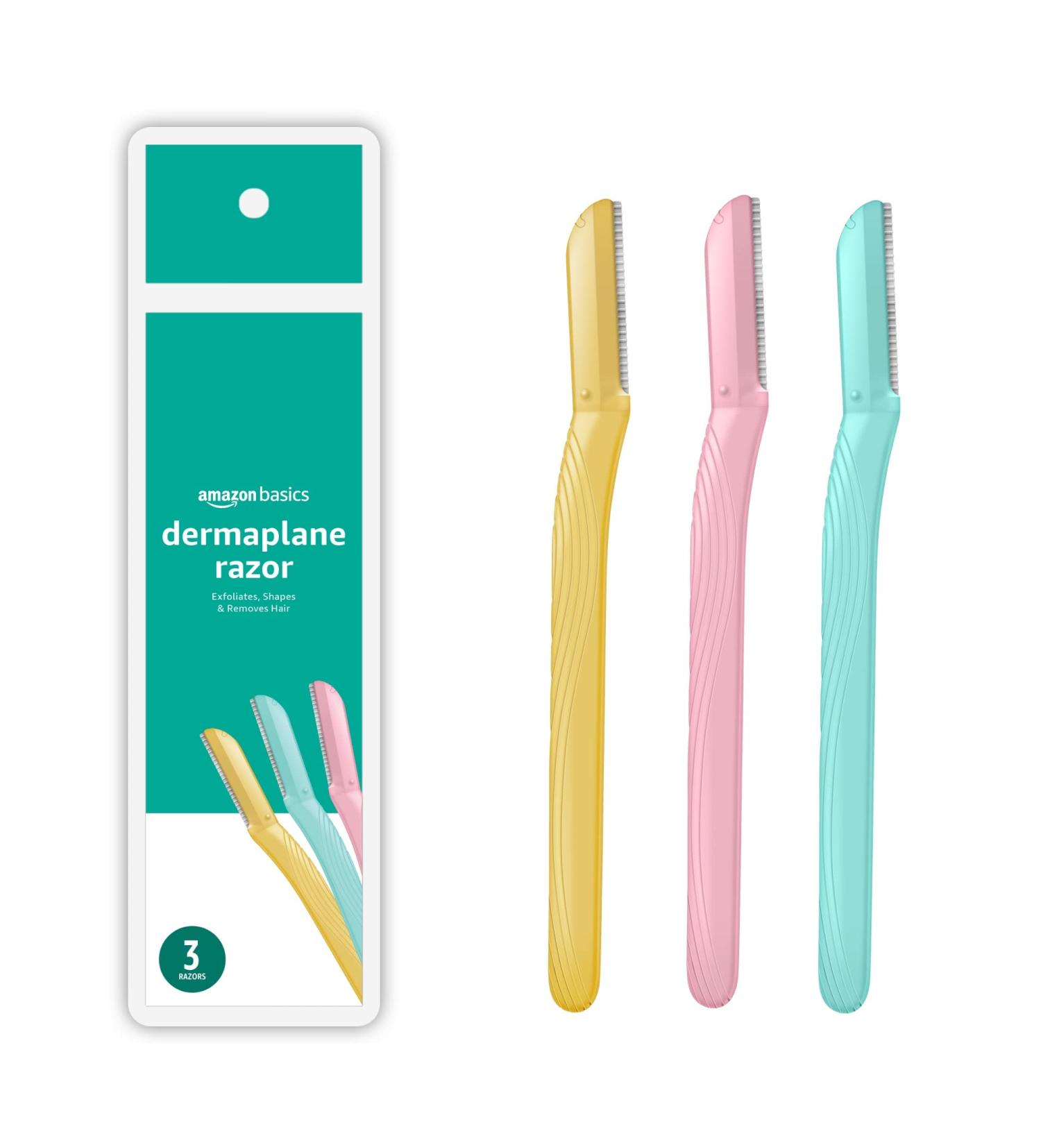 Amazon Basics Exfoliating Dermaplaning Tool & Eyebrow Facial Razor - 3 Count Pack - Buy Online on SooperMarket.com