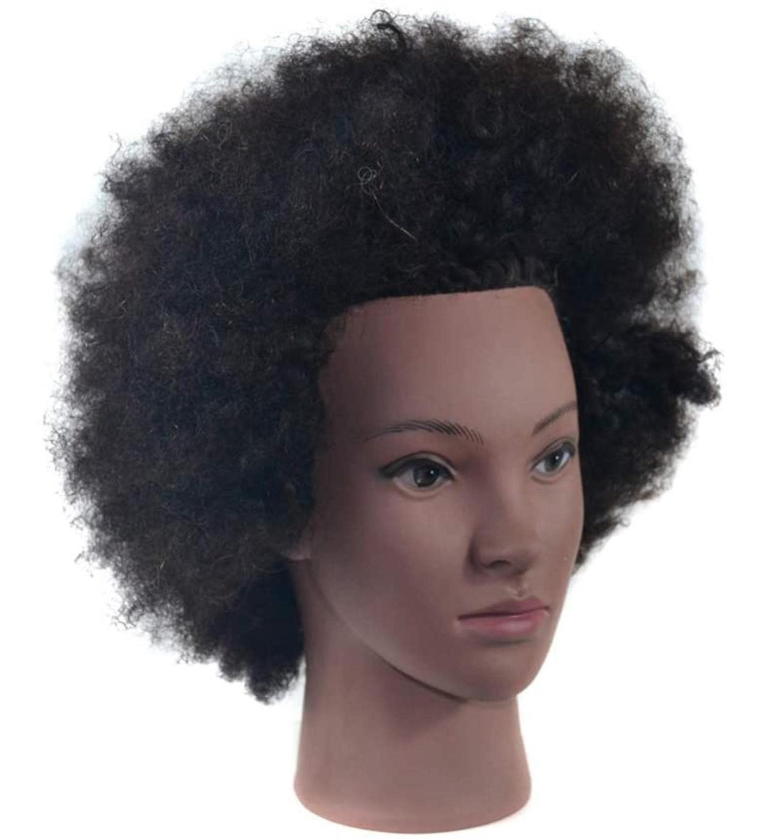 Adjustable Female Tailor Puppet Hairdresser Training Head - Black Mannequin for Cosmetics & Salon Displays - Buy Online on SooperMarket.com