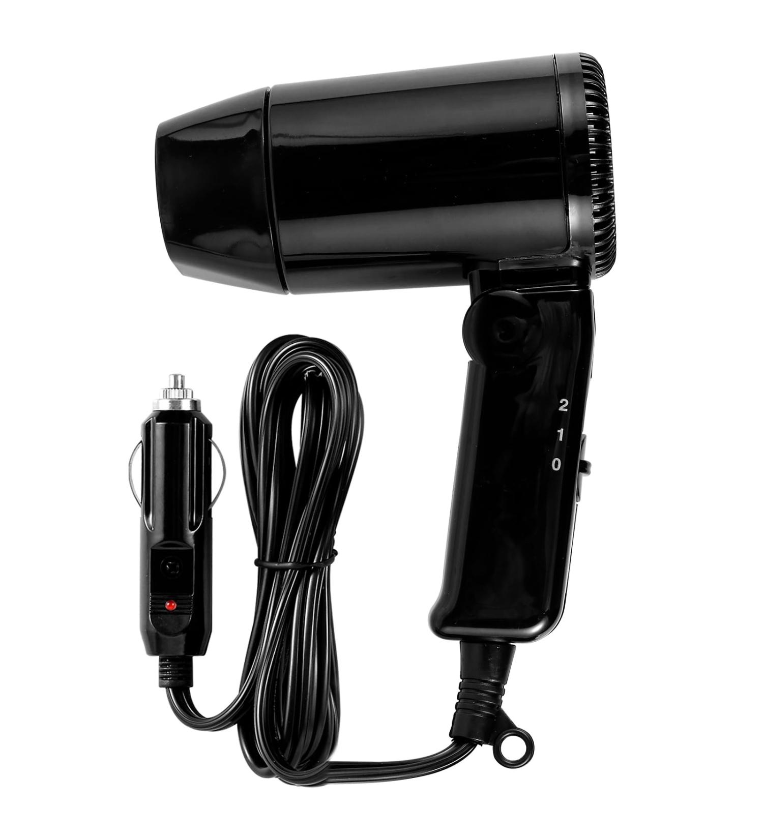 SHASUXTING 12V Car Styling Hair Dryer 2 Speed Car Hair Blow Dryer with Foldable Handle Compact Car Hair Dryer Available Hot and Cold Wind Car Styling Hair Blower for Self-Driving Travel Window Defrost Black - Buy Online on SooperMarket.com