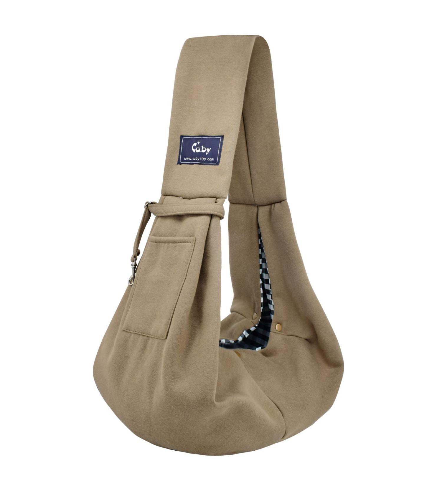 Buy Hand-Free Khaki Pet Carrier Bag - Breathable Cotton Travel Bag for Dogs & Cats - Buy Online on SooperMarket.com