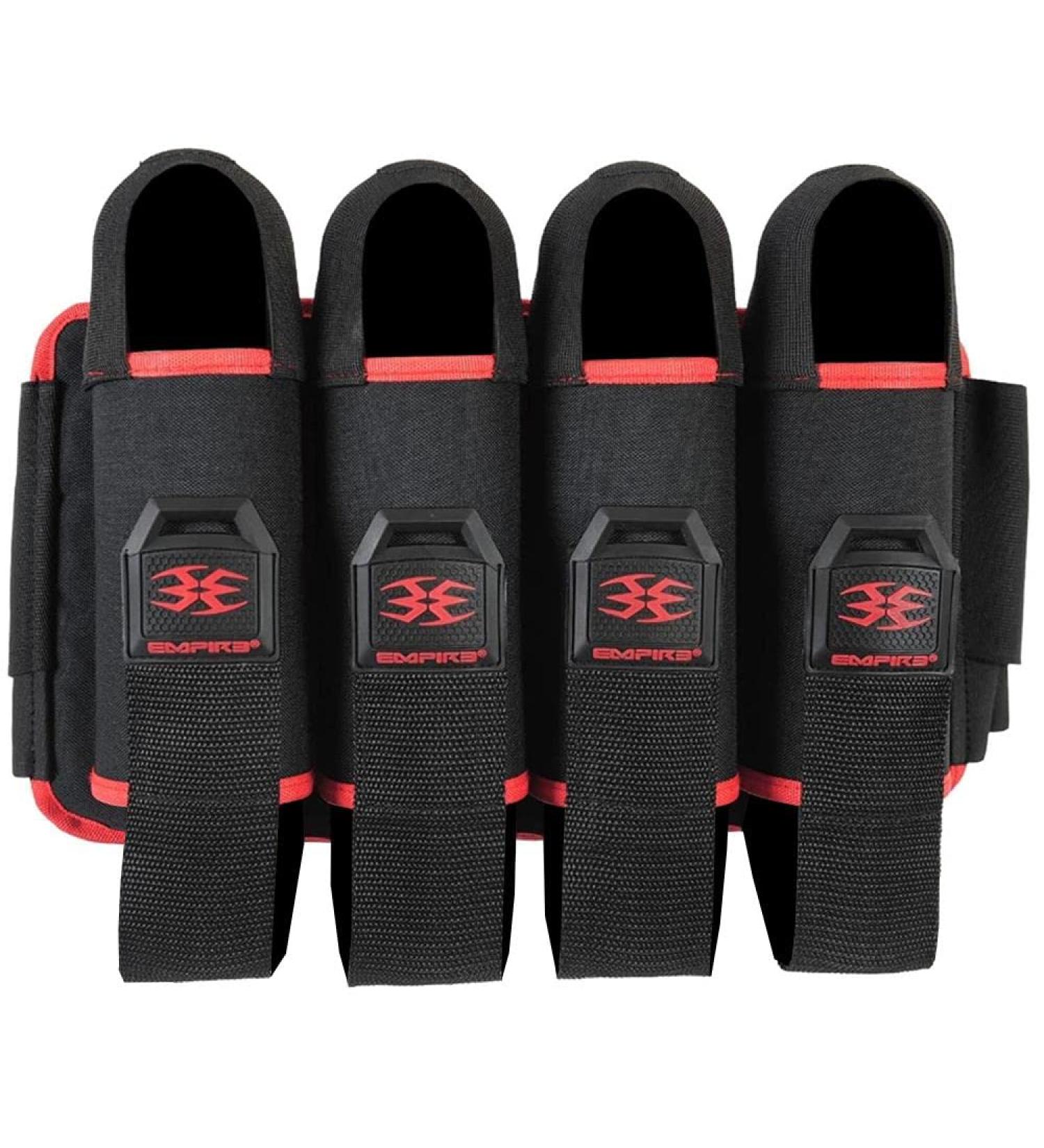 Empire Omega Paintball 4 Pod Harness Black/Red - Hook & Loop Strap Pack - Buy Online on SooperMarket.com