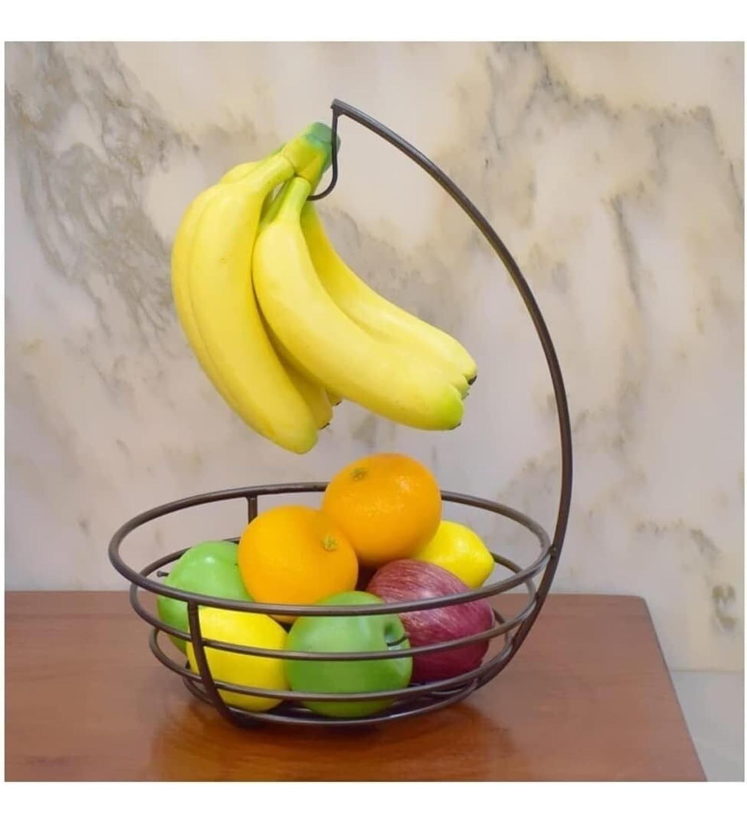 Kitchen Countertop Fruit Rack Fruit Basket Fruit Basket Bowl Wire Fruit Basket with Banana Hanger Fruit Bowl for Kitchen Countertop Storage Banana Holder with Fruit Storage Fruit Trays (Color : A) - Buy Online on SooperMarket.com