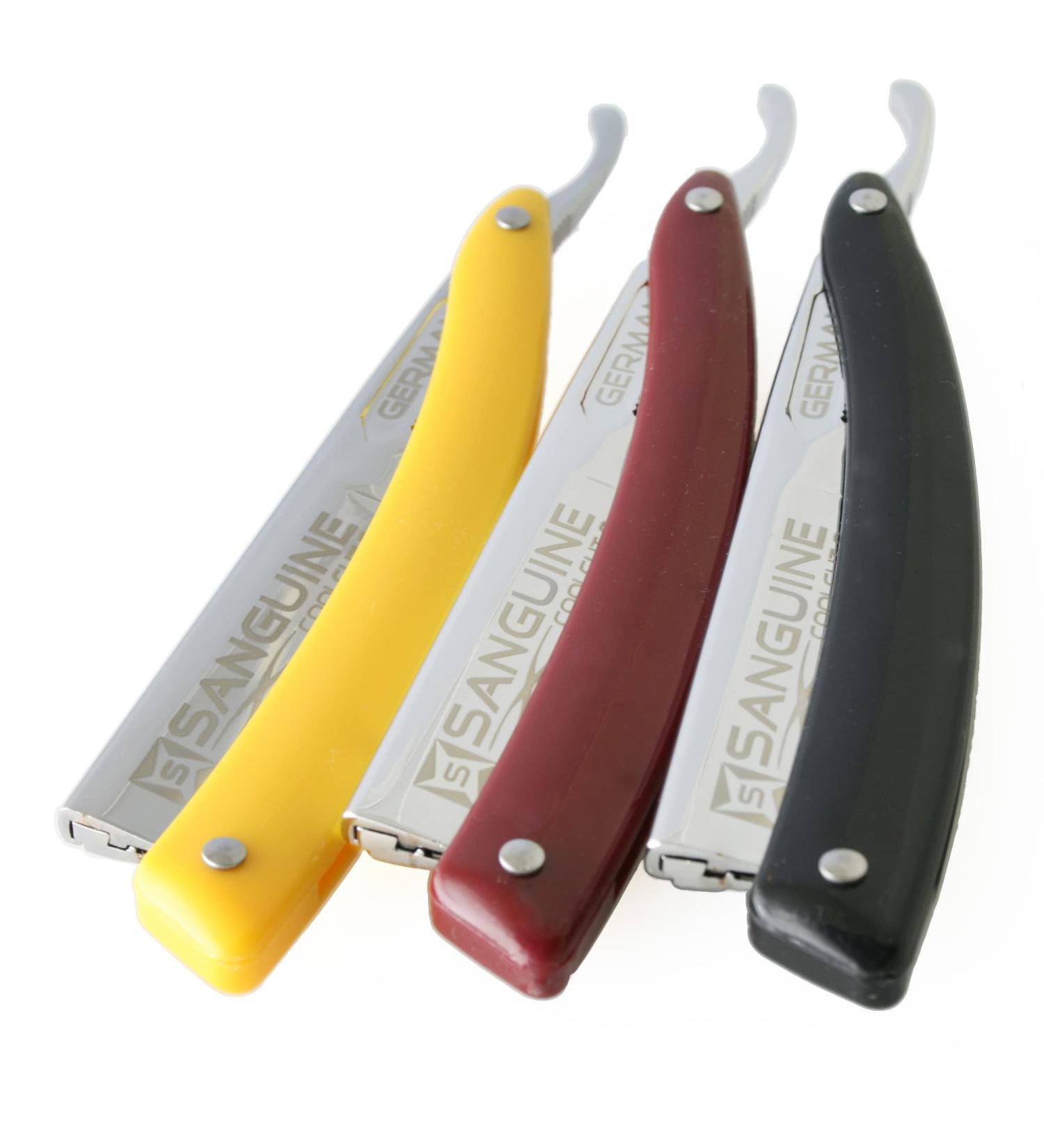 Solid Shaving Razor - Foldable Straight Razor for Men Made in USA | Professional Barber & Personal Use - Barn Red - Buy Online on SooperMarket.com