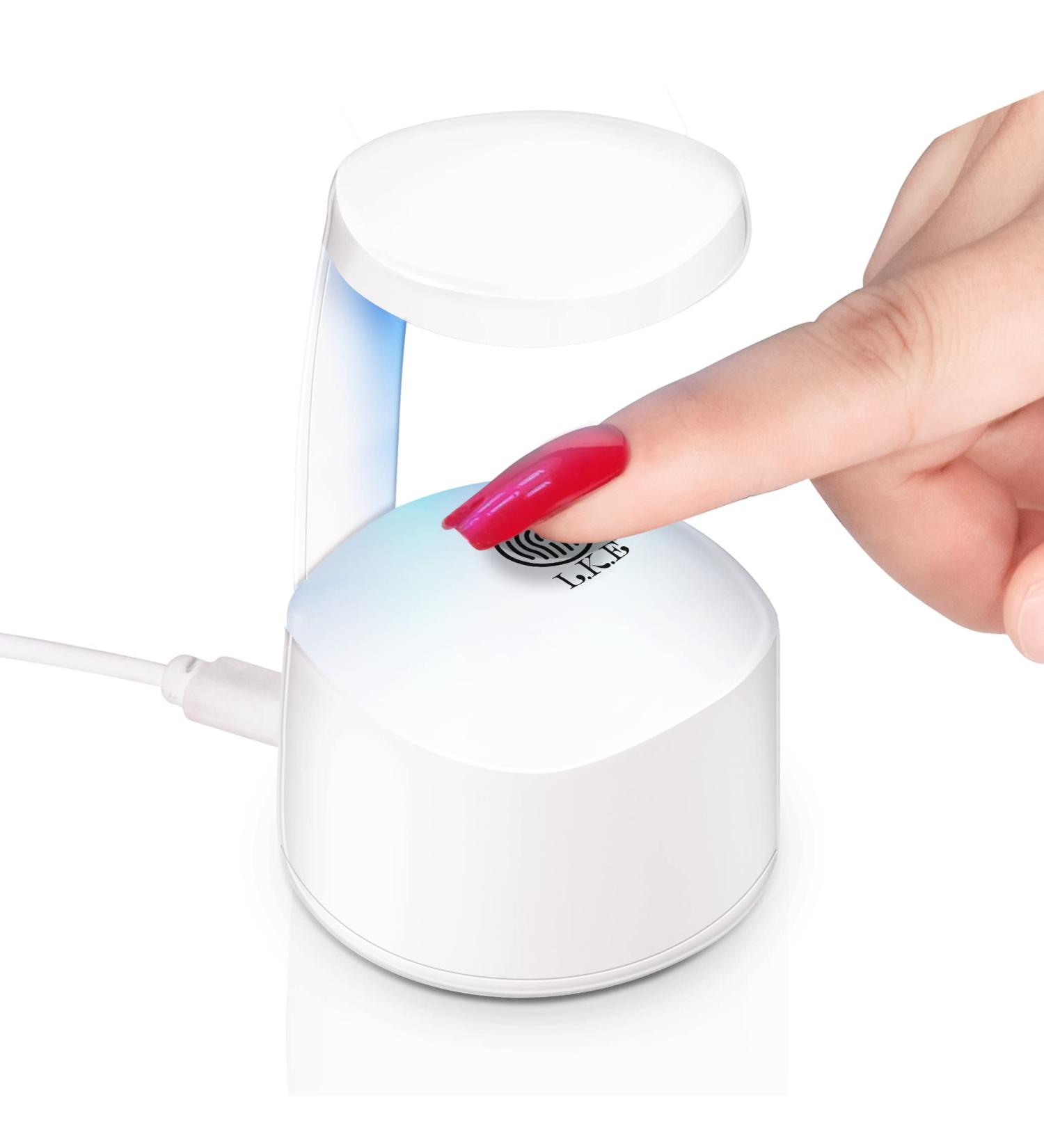 Mini UV Nail Lamp for Gel Nails - Fast Curing Portable LED Nail Dryer | LKE Curing Lamp for Gel Nail Polish | USB Cute Single Finger UV Light - Home & Travel - Buy Online on SooperMarket.com