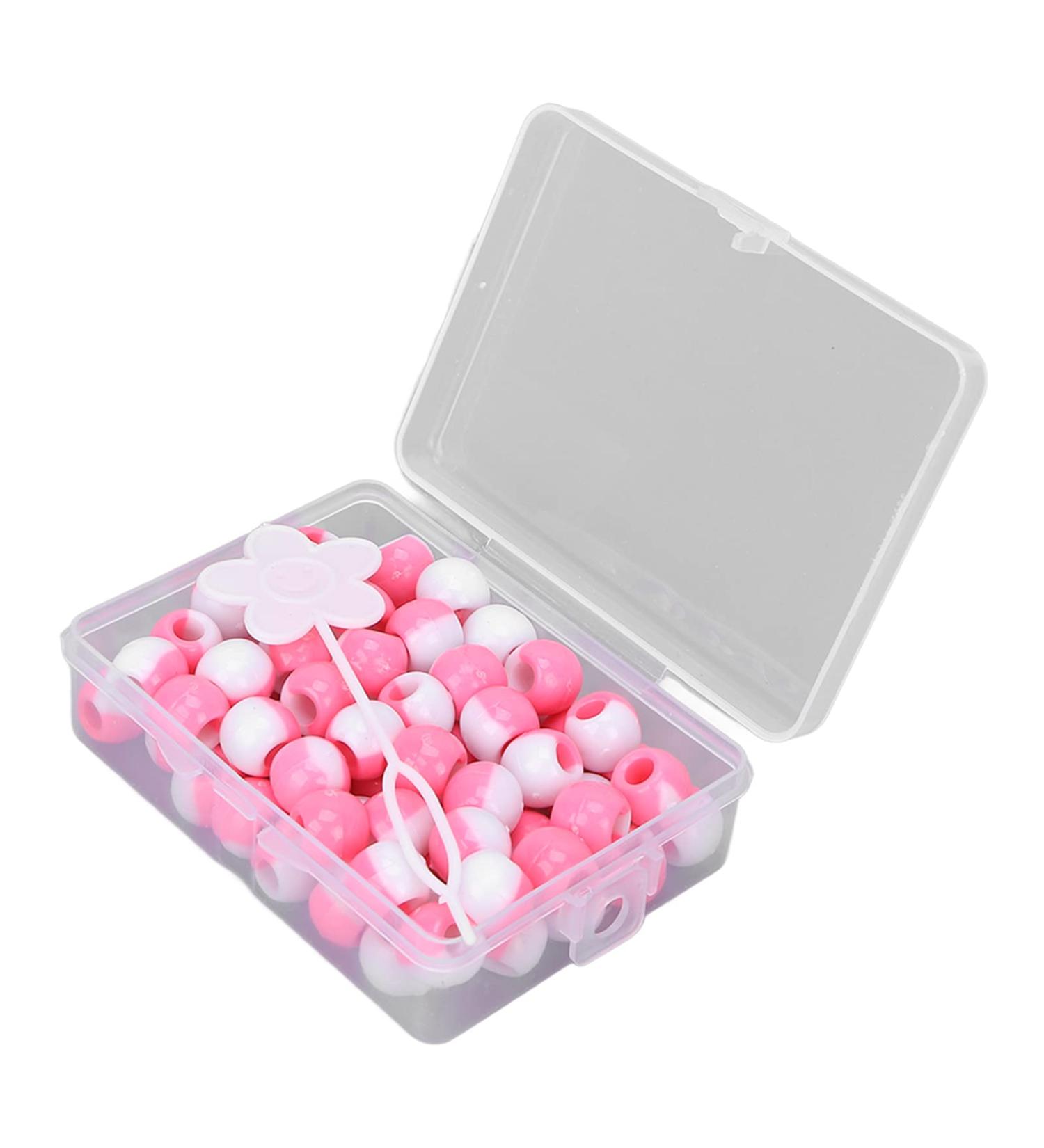 74 Pcs Round Hair Beads DIY Braid Hair Beads Braids for Girls(Pink) - Buy Online on SooperMarket.com