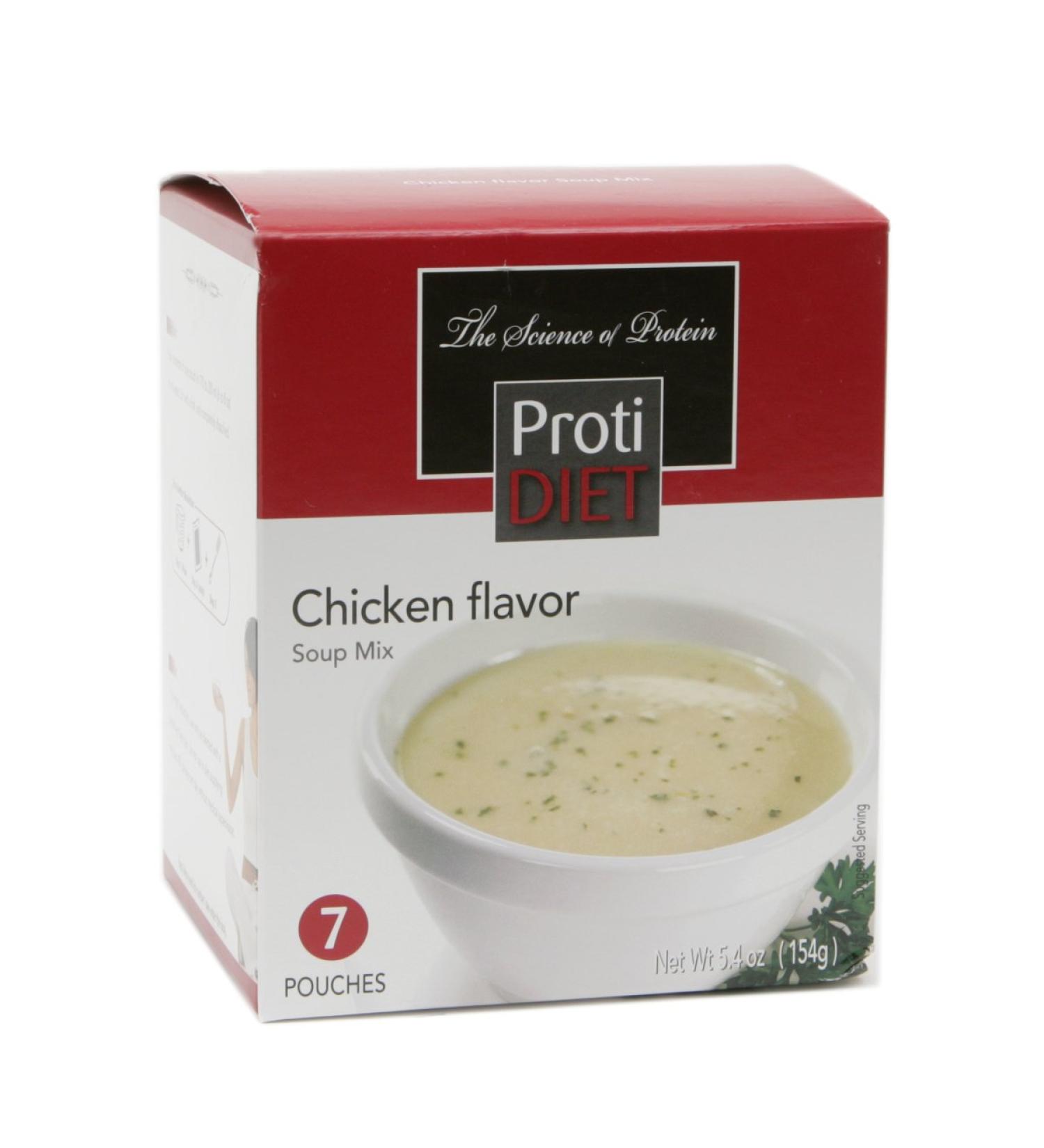 ProtiDIET Soup Nutritional Supplement 7 Pouches (5.4 oz) | Low Calorie Instant Soup With High Protein & Delicious Soup Mix (Chicken)