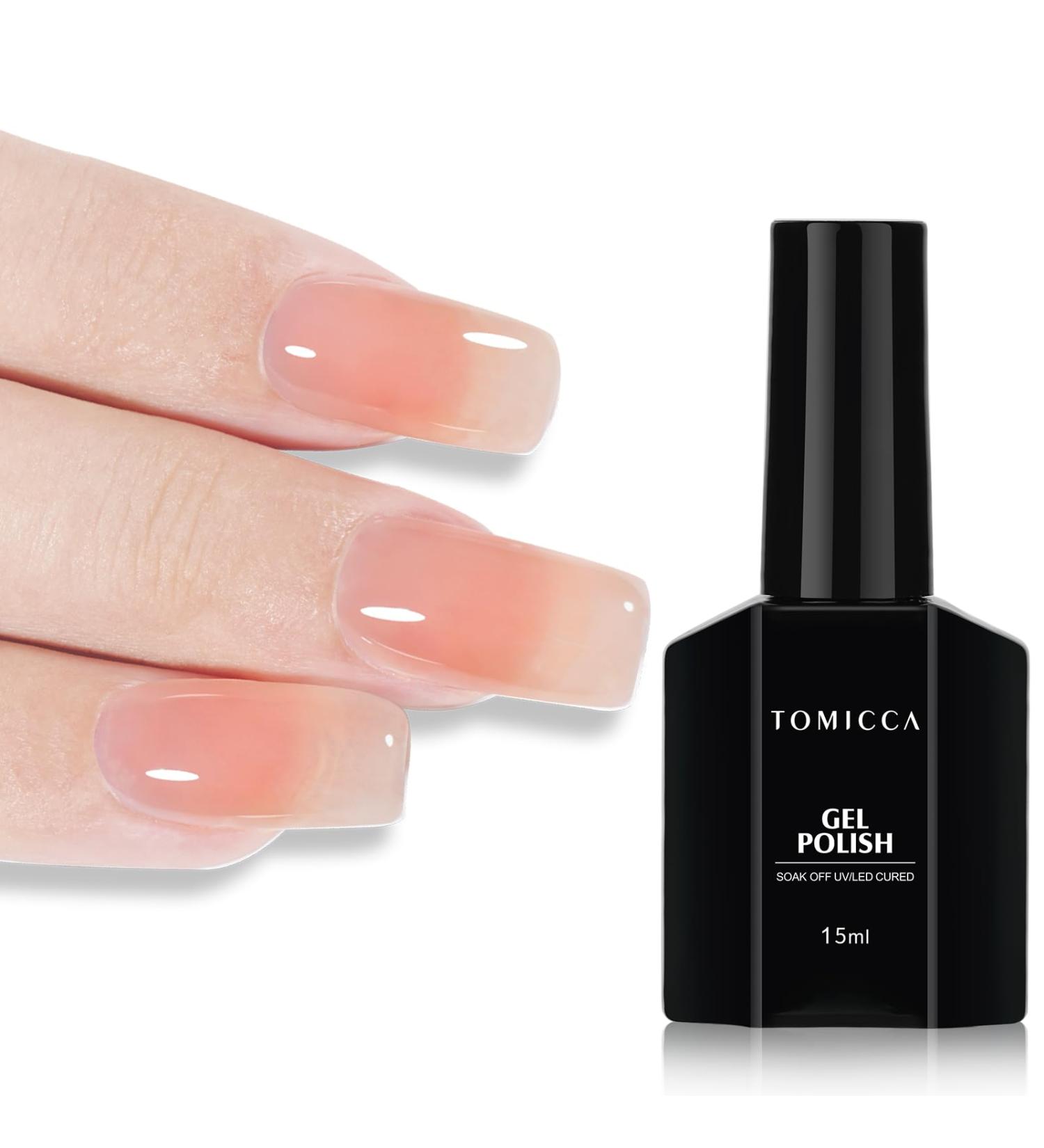 TOMICCA Nude Jelly Gel Polish - Pink Translucent Soak Off Neutral Color 15ML - Buy Online on SooperMarket.com