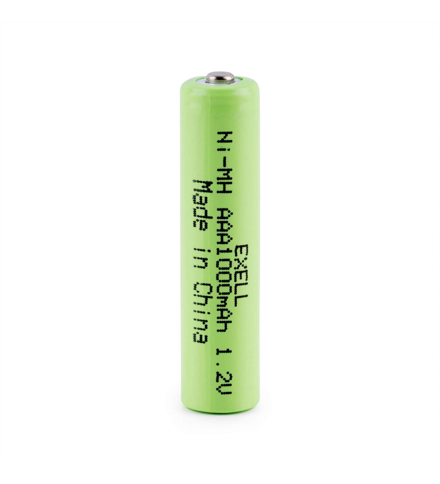 Exell 1.2V NiMH AAA Rechargeable Button-Top Battery 1000 mAh Replacement for Electric Razor & Toothbrush International Shipping Available - Buy Online on SooperMarket.com