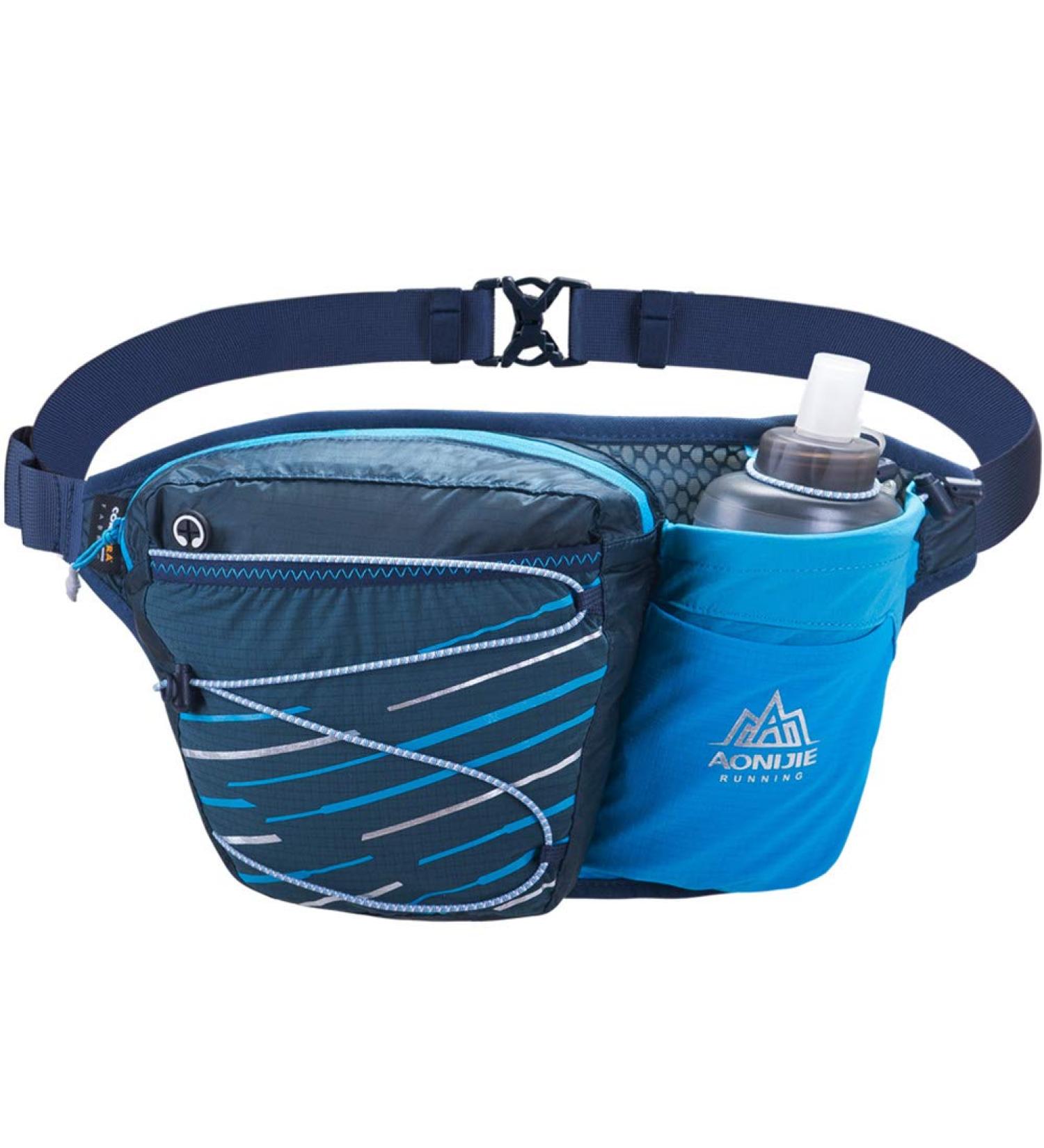 AONIJIE Hydration Belt with Water Bottle Holder - Blue Running Fanny Pack for Women Men, Fits 6.8 Phones, 24oz Bottles - Ideal for Walking, Skiing, Hiking, Running - Buy Online on SooperMarket.com