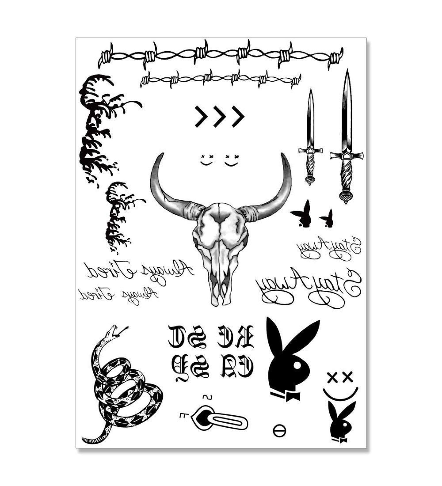 Post Malone Face Temporary Tattoos Set for Halloween Costume - Skin Safe 1 Sheet - Buy Online on SooperMarket.com