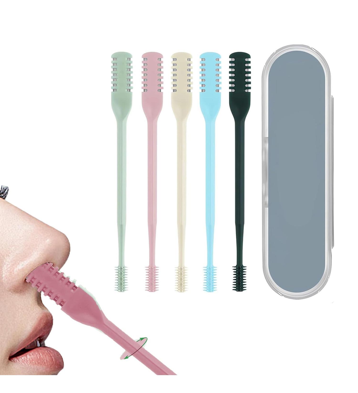 5Pcs Double Sided Nose Hair Knife Nose Hair Trimmer Nasal Hair Cutter 360 Degree Rotating Washable Portable Nasal Hair Cutter Nostril Hair Trimmer Nose and Ear Trimmer for for Men and Women - Buy Online on SooperMarket.com